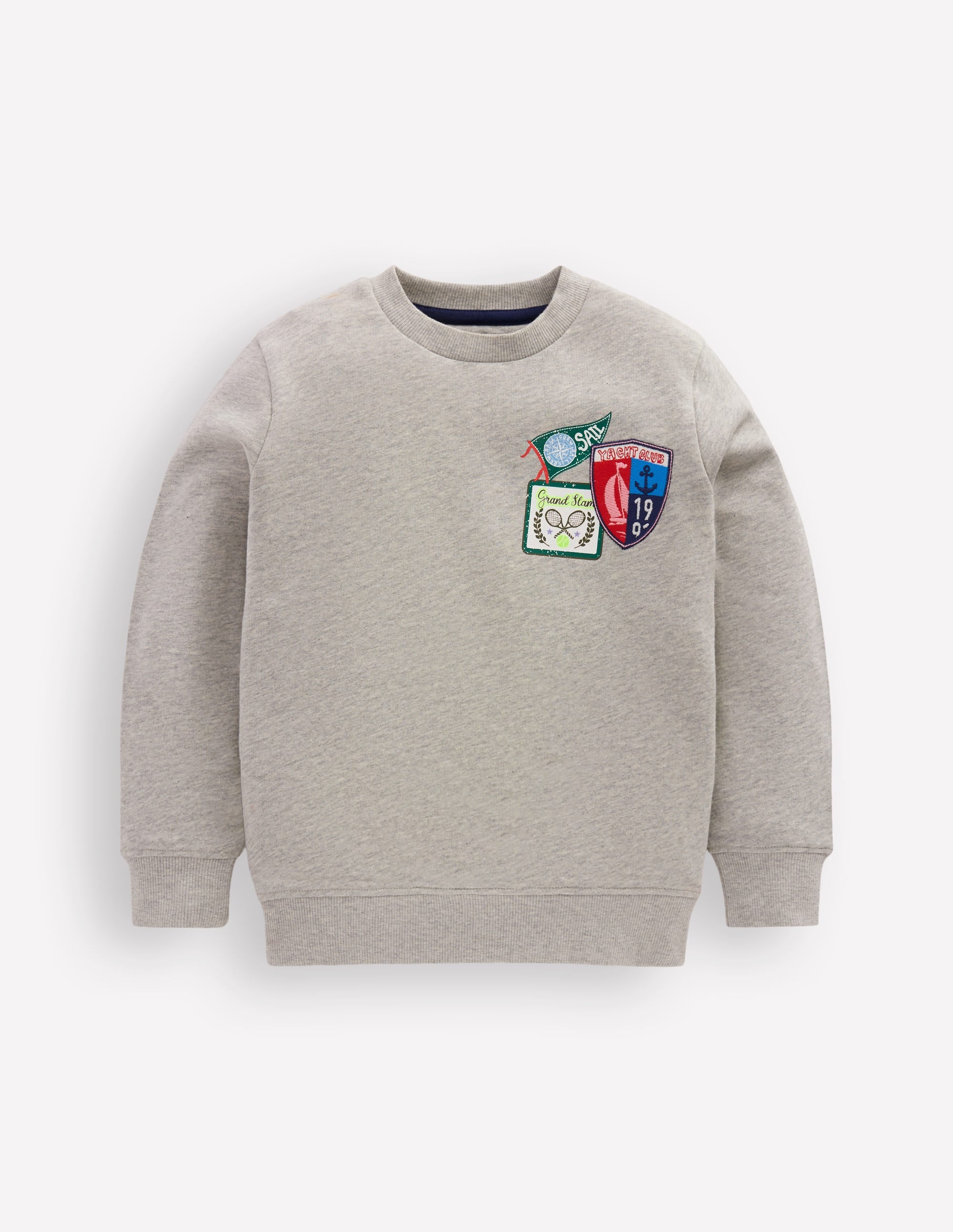 Badge Sweatshirt-Grey Marl Sports - Image 1