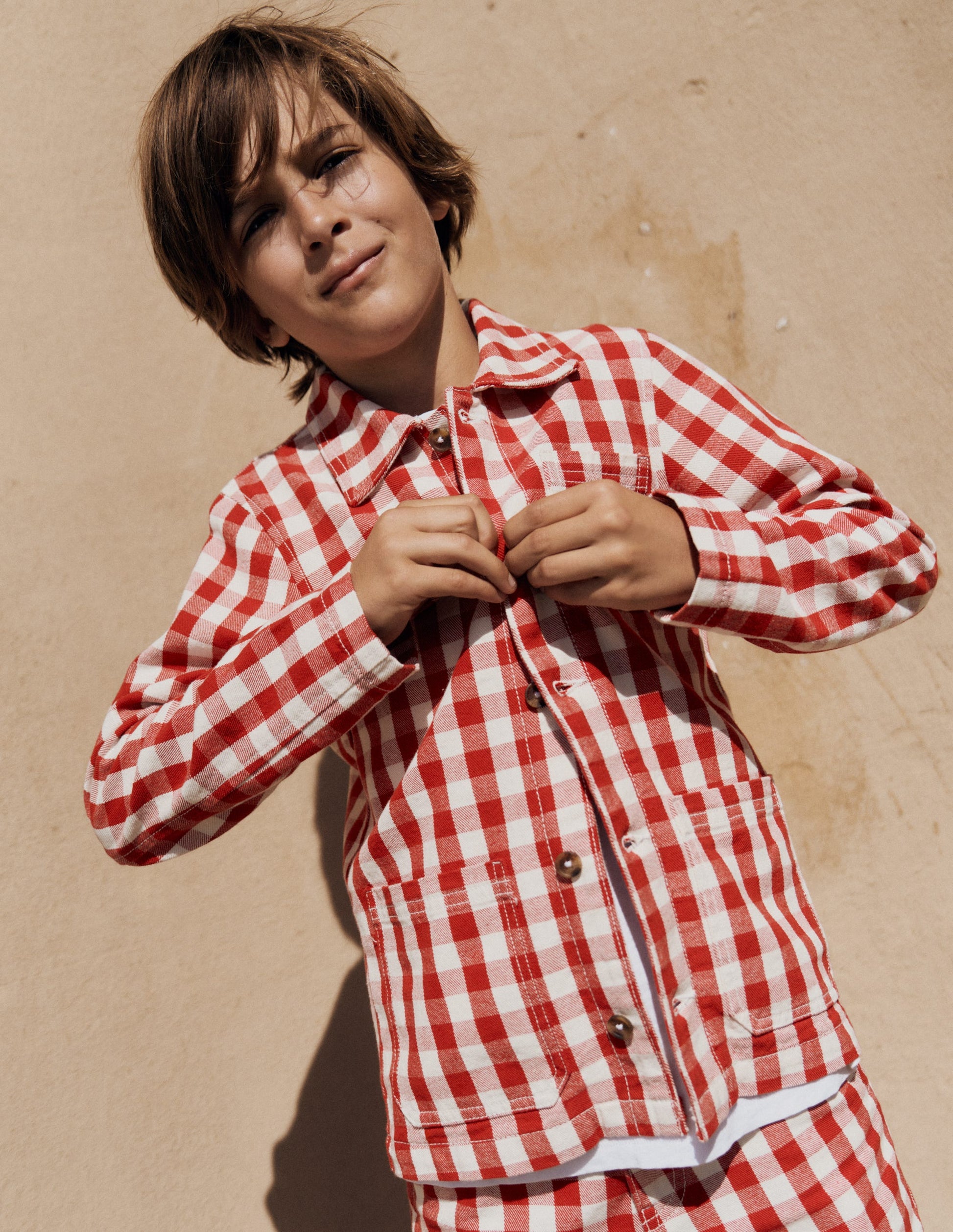 Twill Jacket-Red Gingham-1