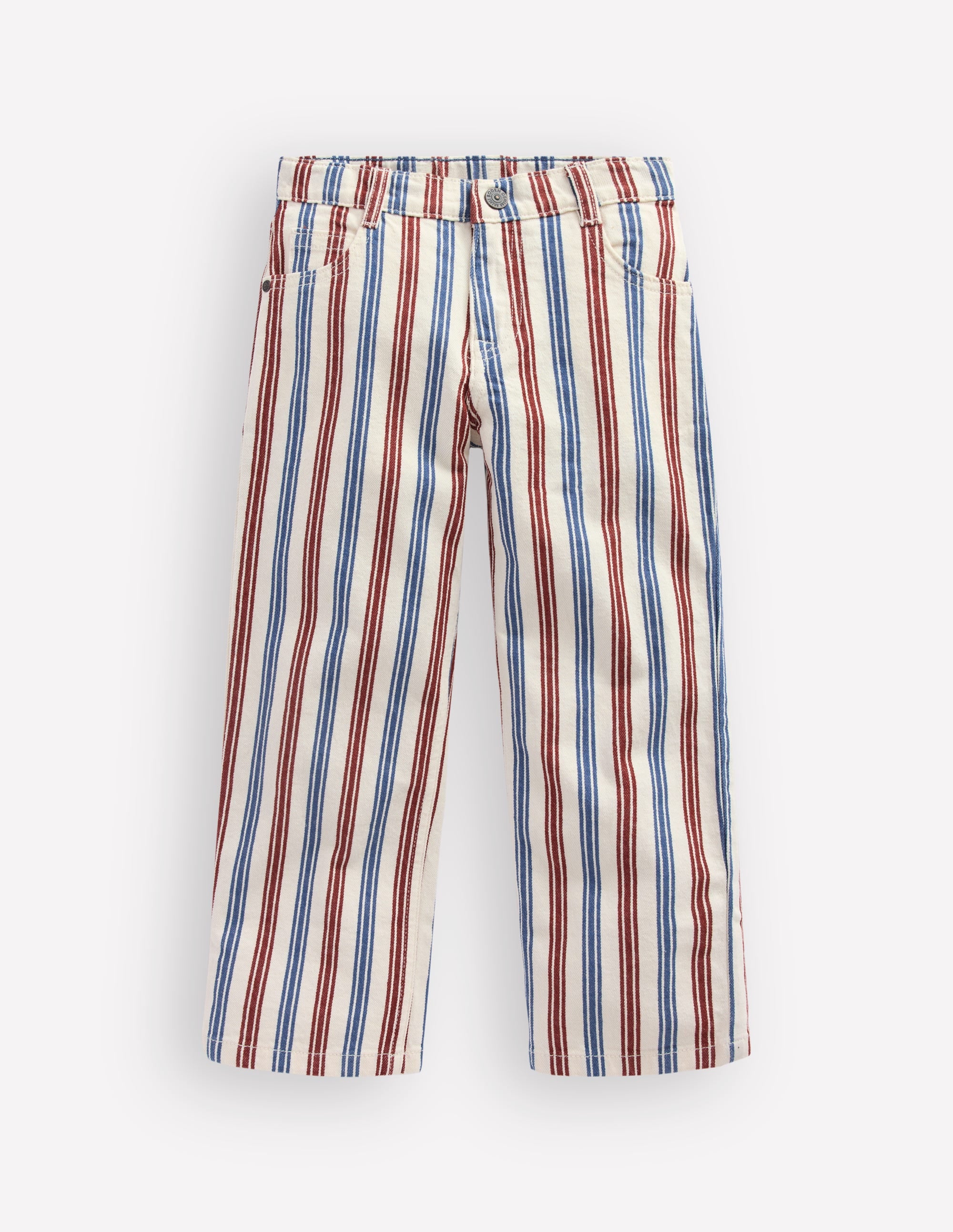 Relaxed Straight Jeans-Blue and Red Stripe - Image 2