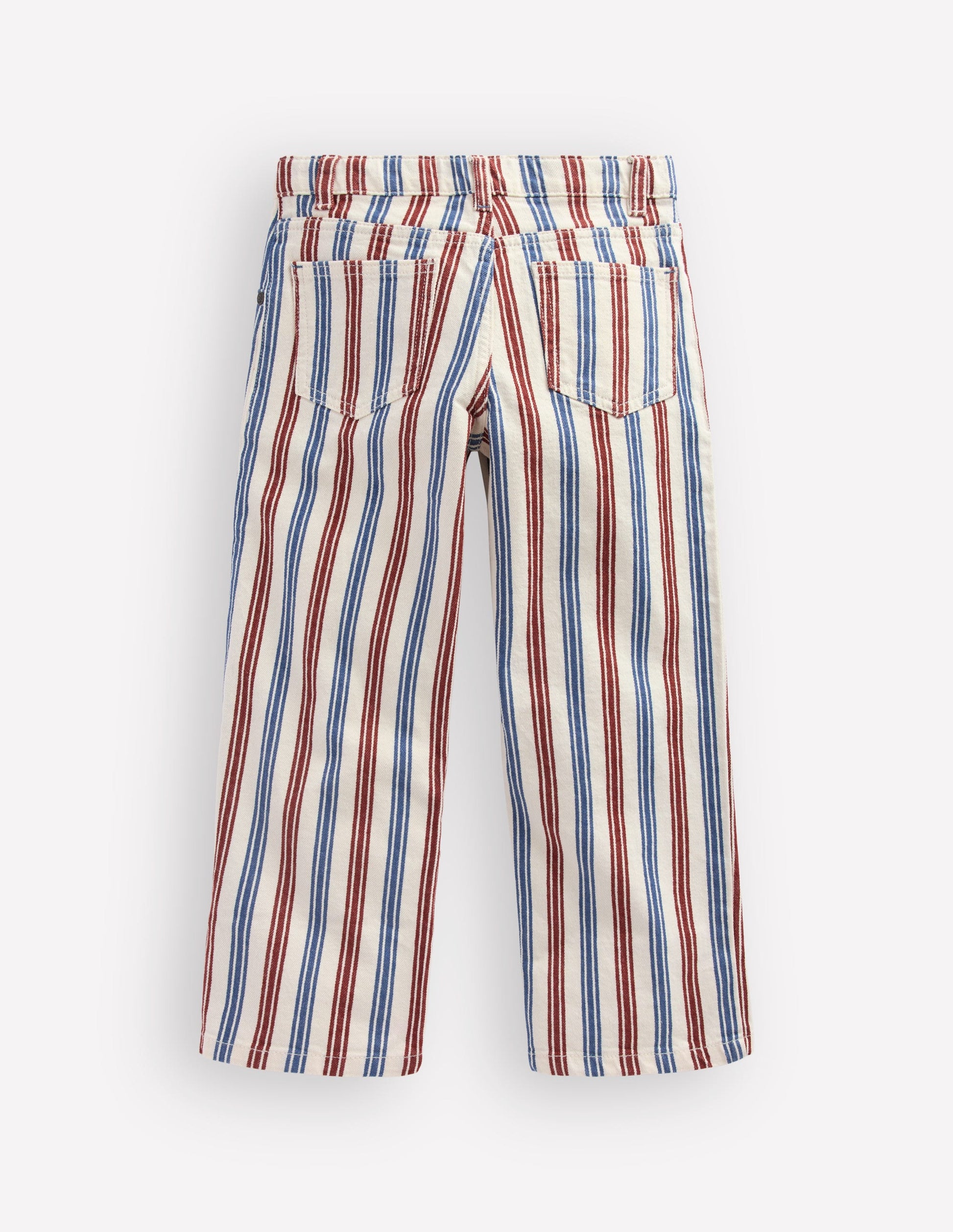 Relaxed Straight Jeans-Blue and Red Stripe-4