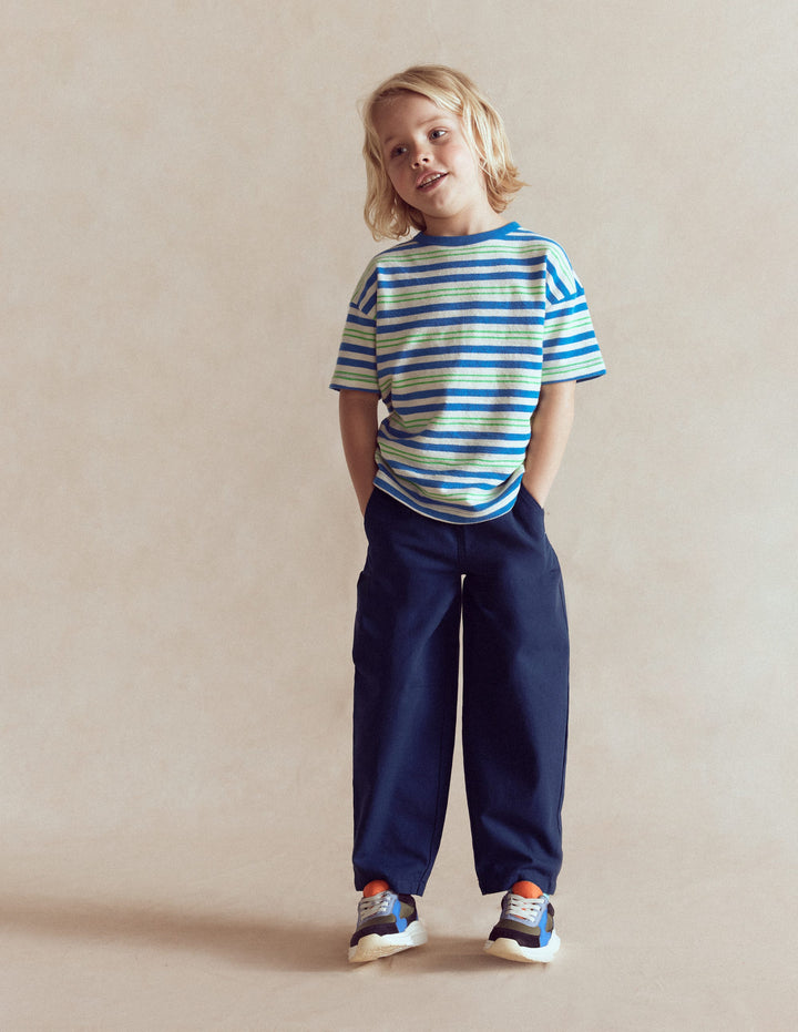 Pull-on Relaxed Pants-Medieval Blue