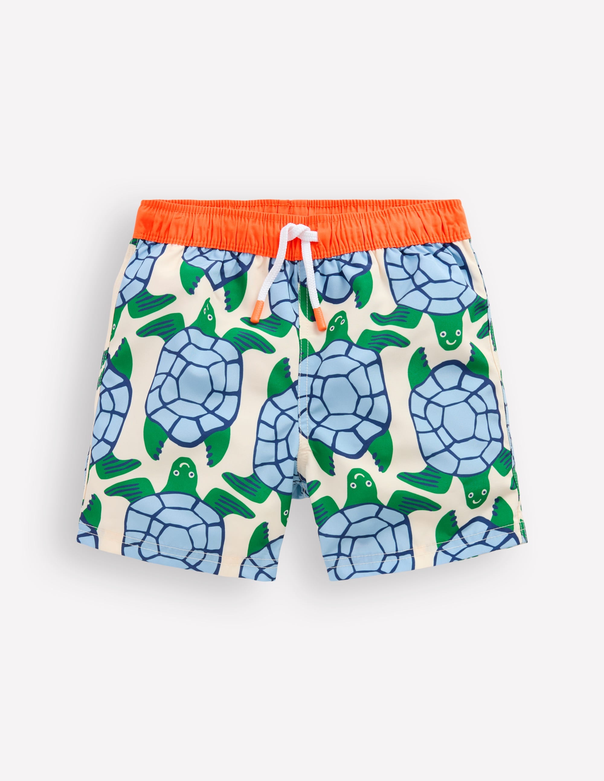 Swim Shorts-Calico White Turtles Geo - Image 1