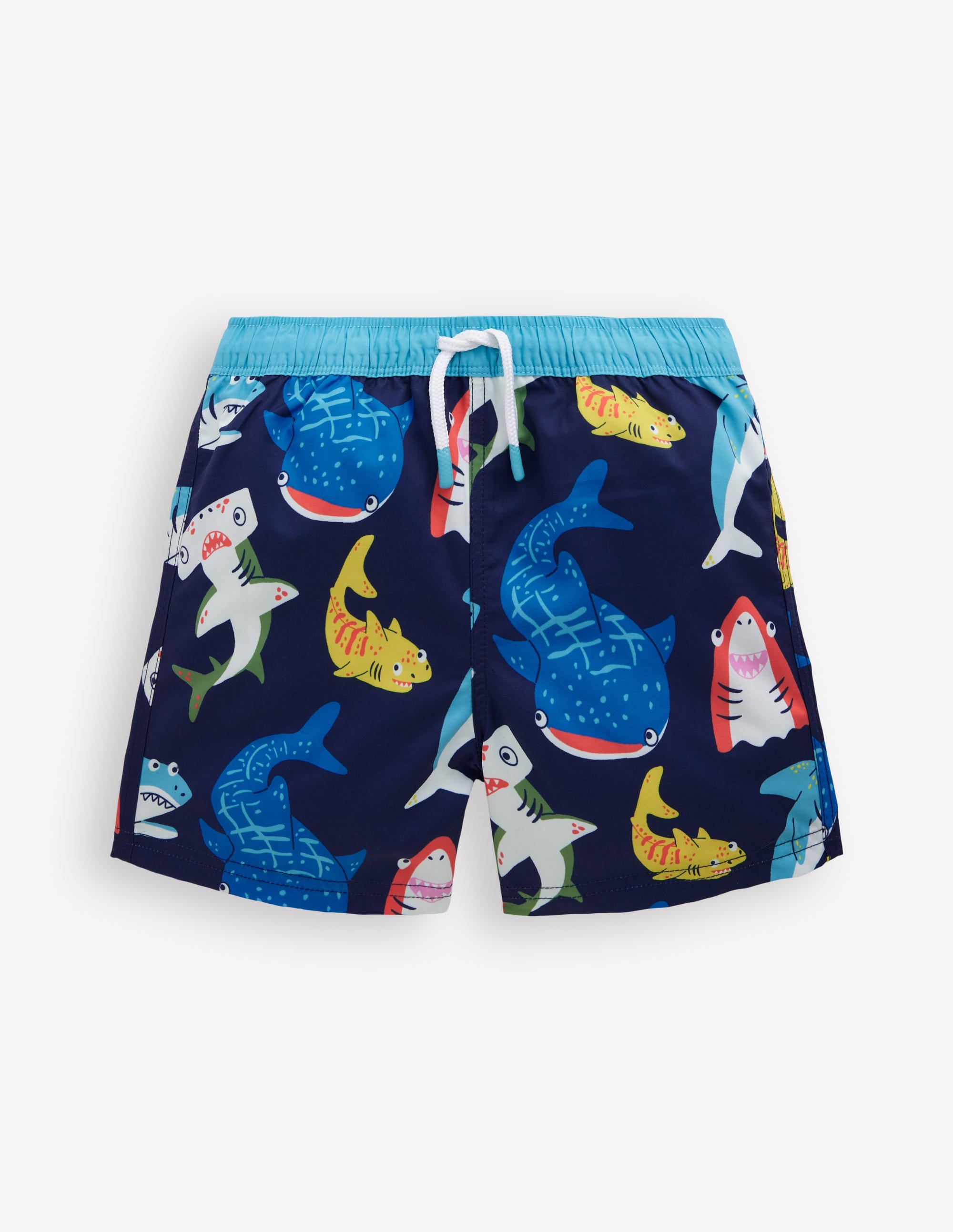 Swim Shorts-College Navy Sharks - Image 1