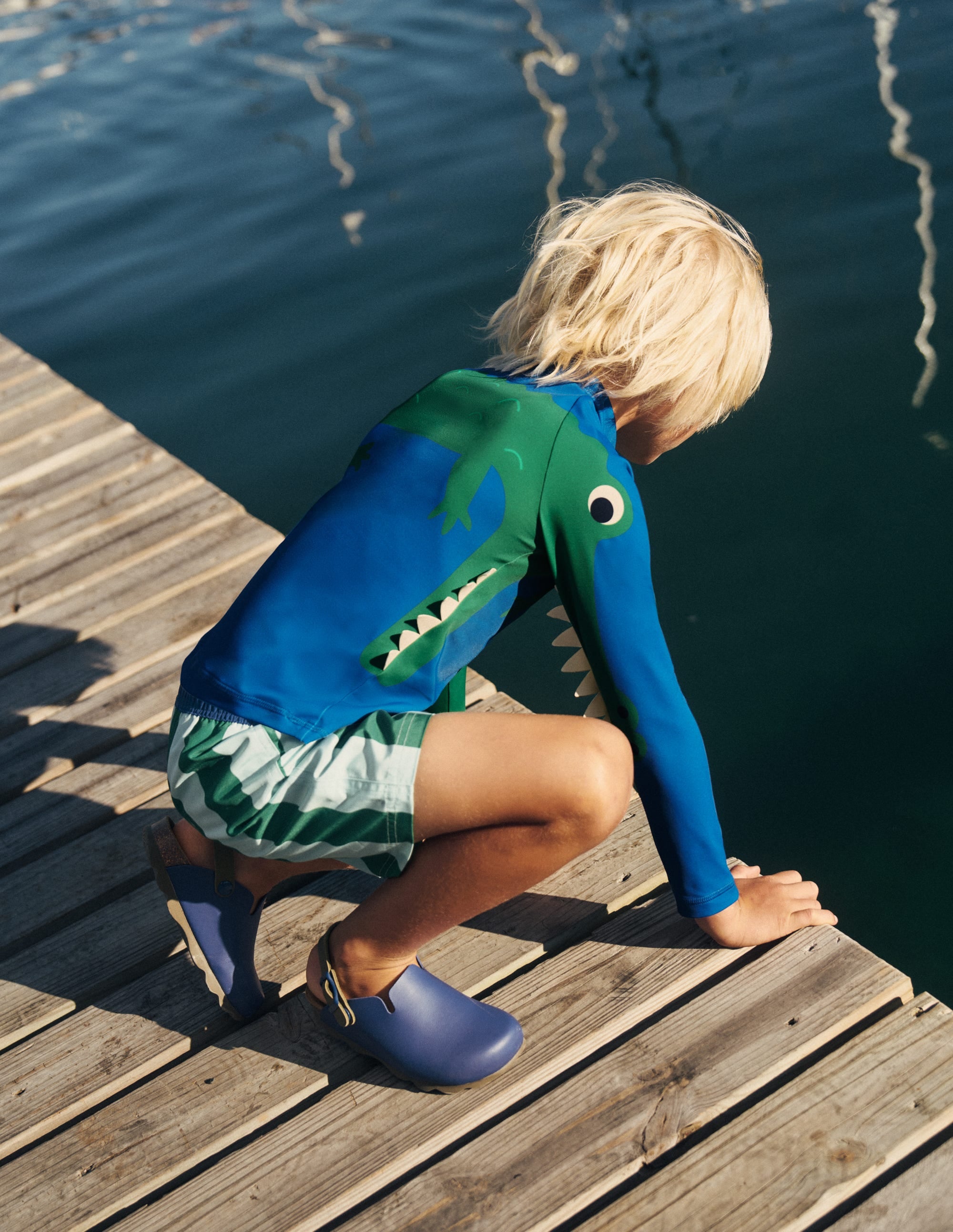 Sun Safe Fun Rash Vest - Blue Croc | Boden USA