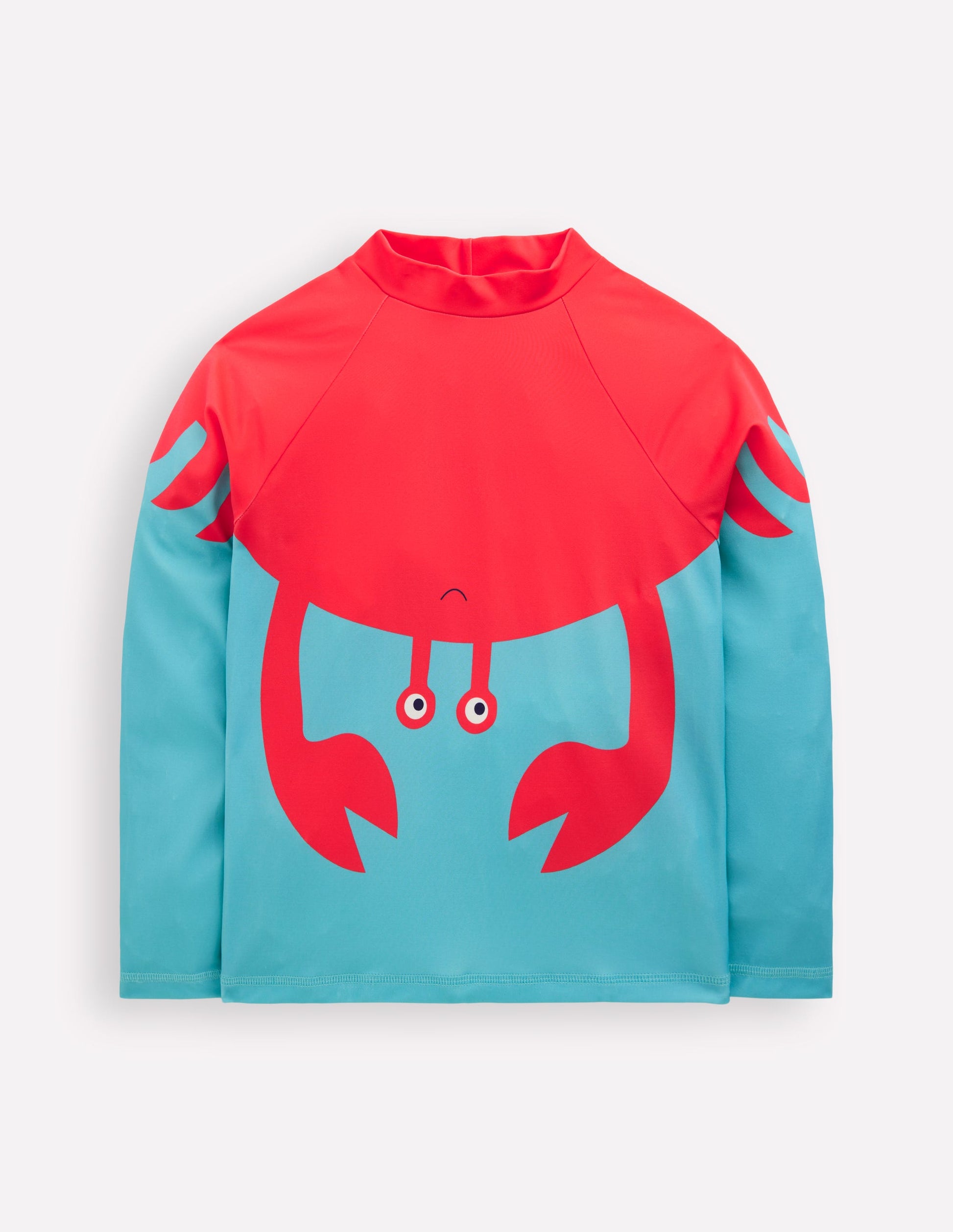 Sun Safe Fun Rash Vest-Aqua Sea Blue Crab-1