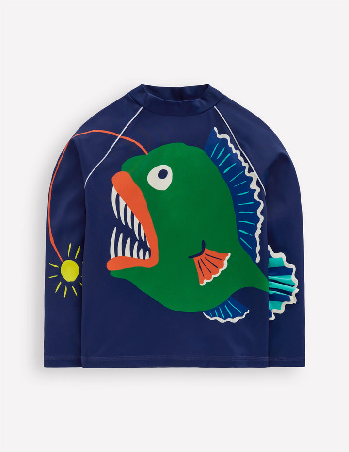 Sun Safe Fun Rash Vest-College Navy Fish