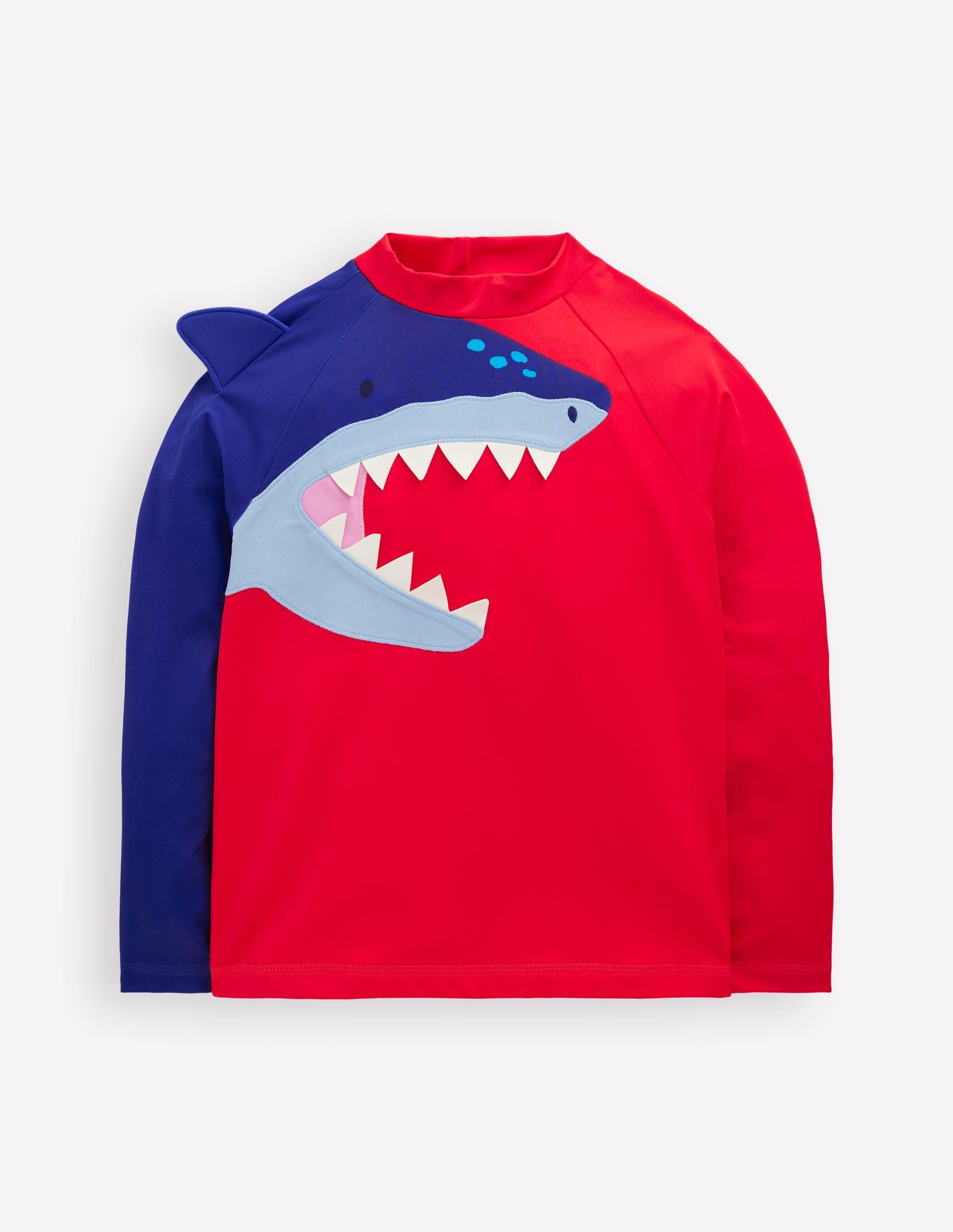 Sun Safe Fun Rash Vest-Rockabilly Red Shark - Image 1