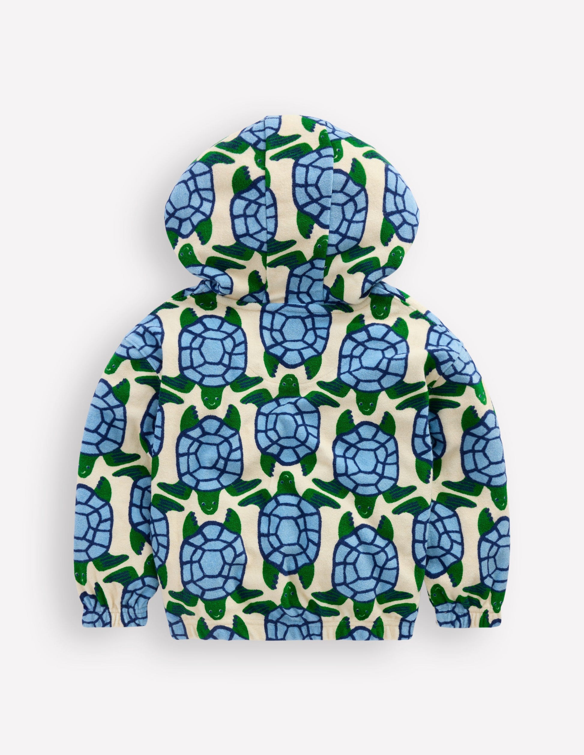 Towelling Pop-over Hoody-Calico White Turtles-2