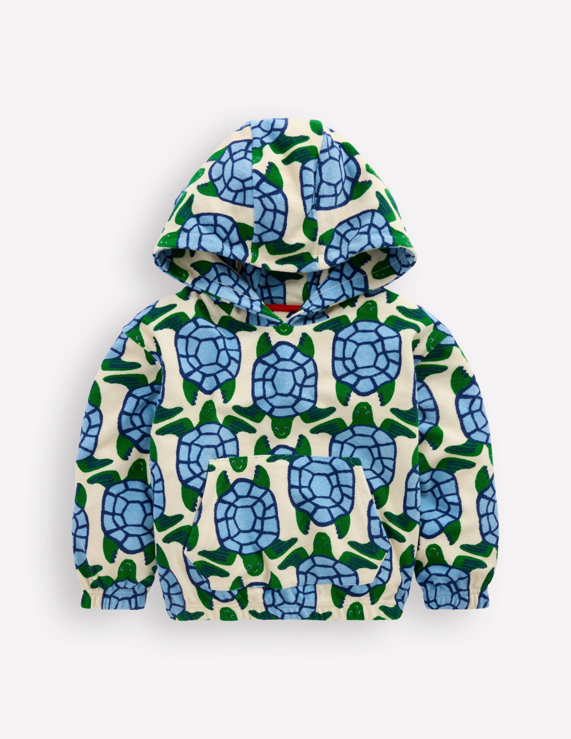 Towelling Pop-over Hoody-Calico White Turtles - Image 1