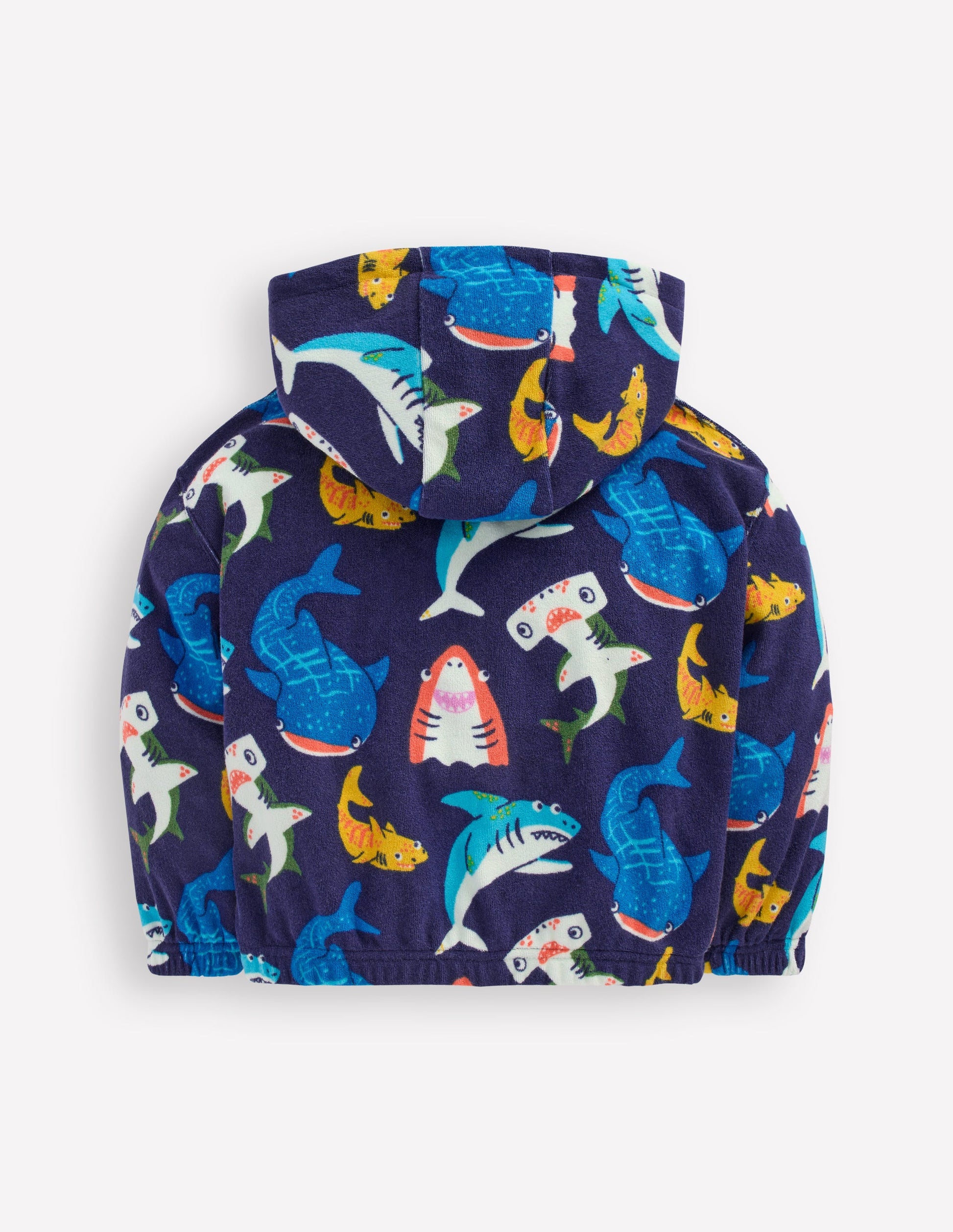 Towelling Pop-over Hoody-College Navy Sharks-2