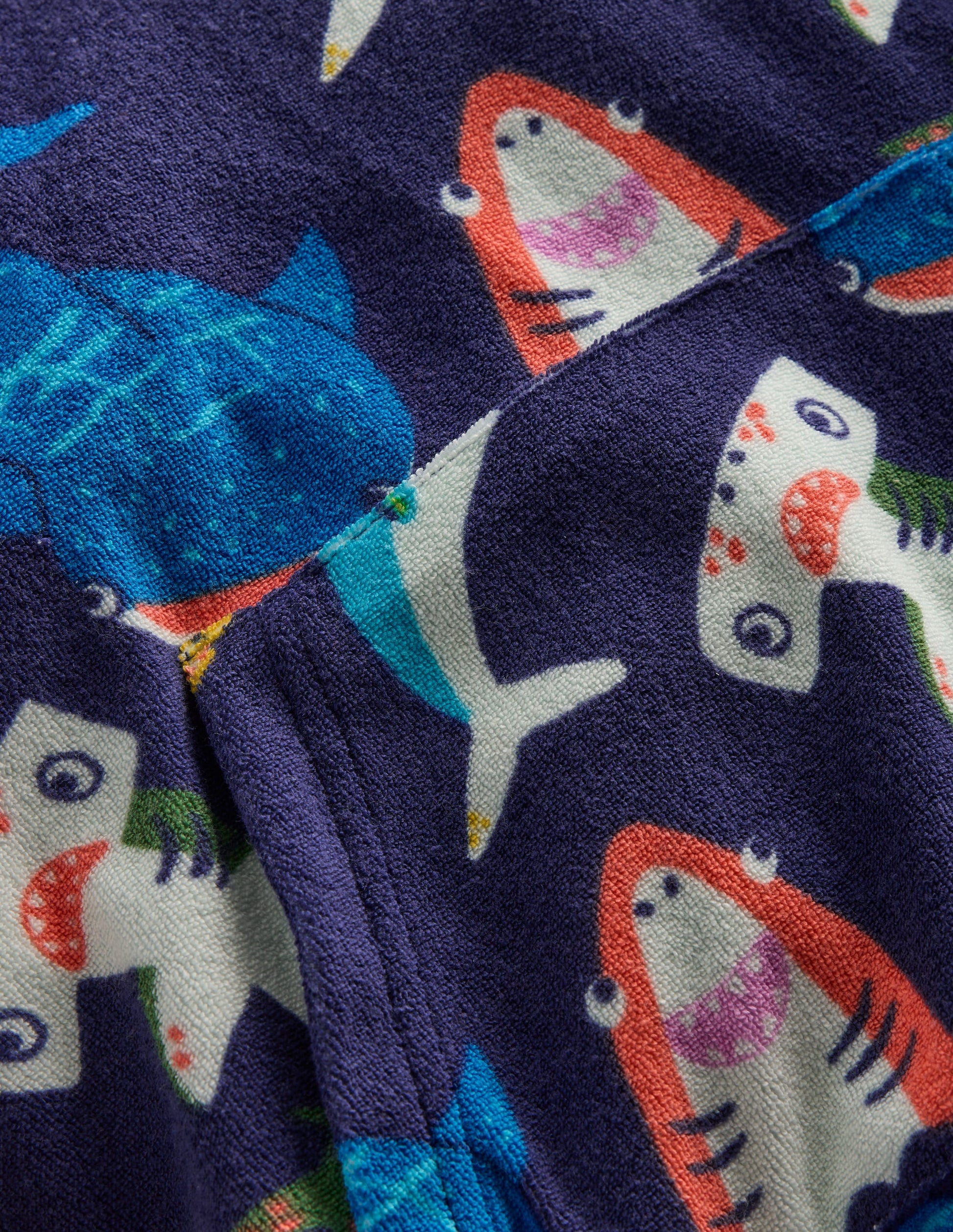 Towelling Pop-over Hoody-College Navy Sharks-3