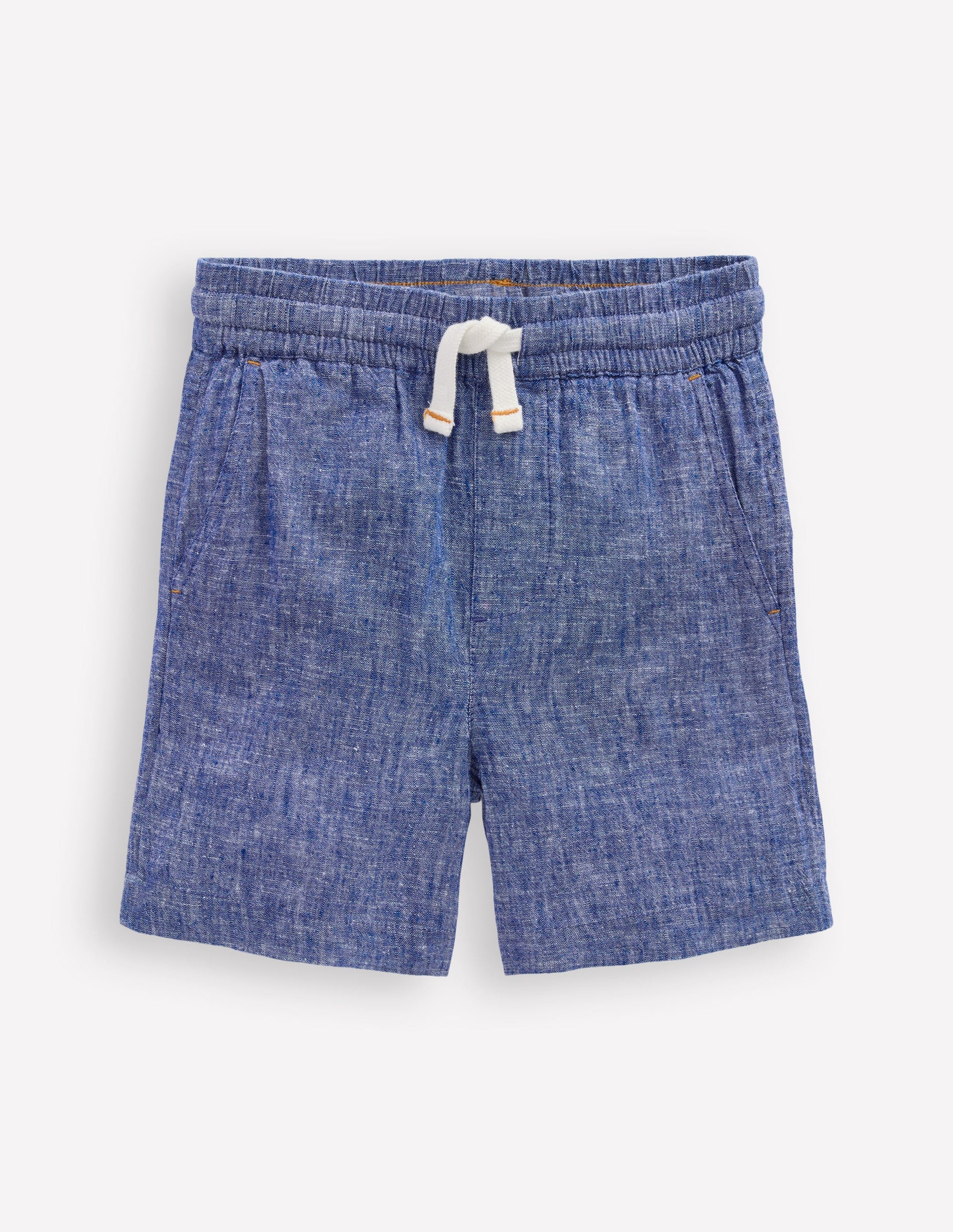 Cotton Linen Shorts-Chambray-1
