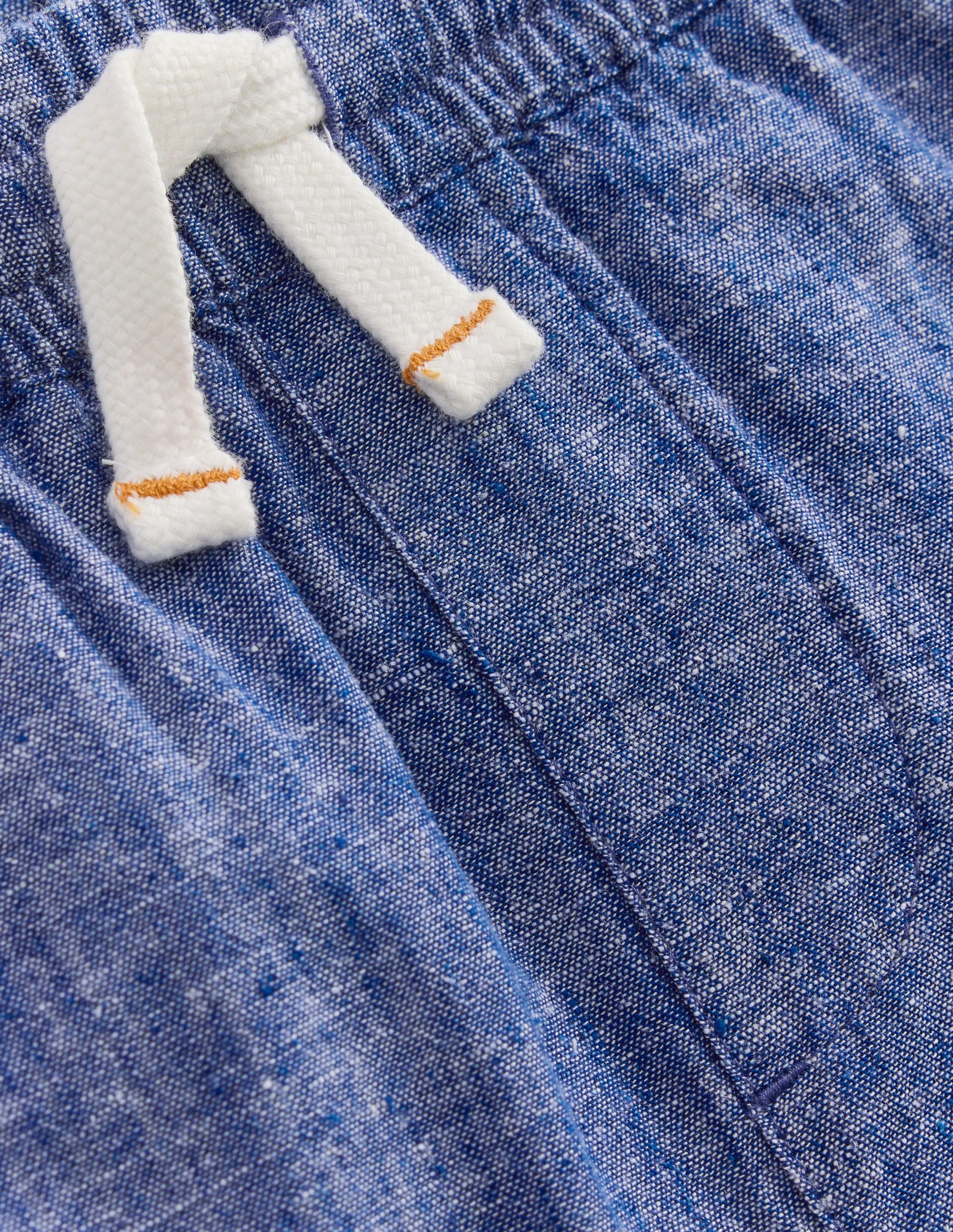 Cotton Linen Shorts-Chambray-3
