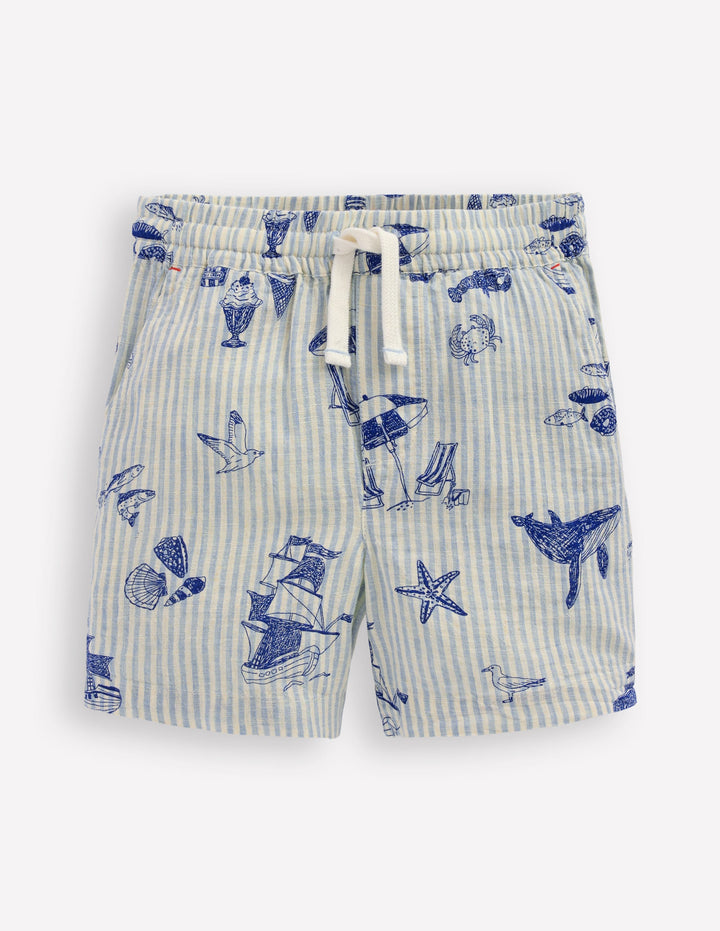 Cotton Linen Shorts-Beach Front