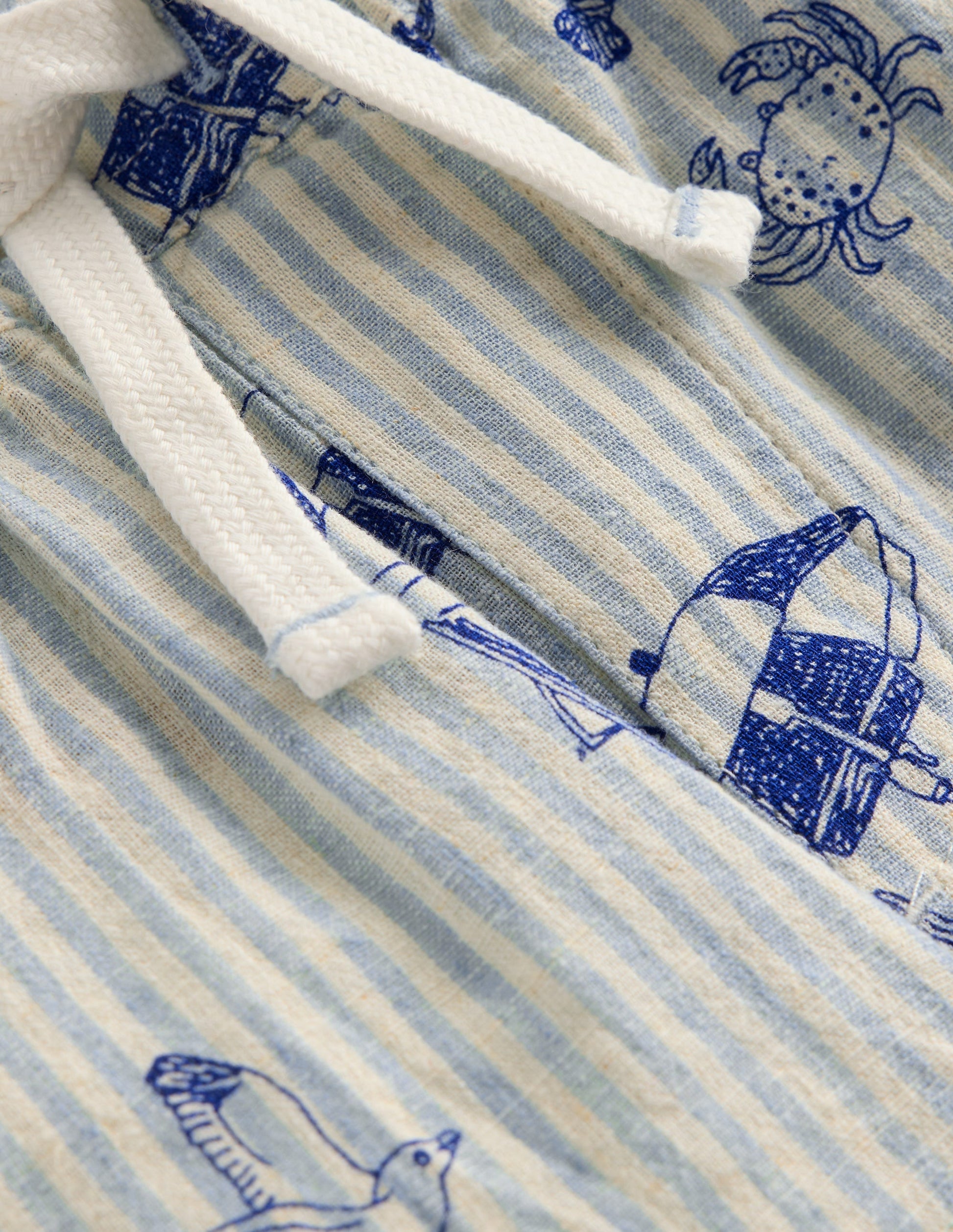 Cotton Linen Shorts-Beach Front-3