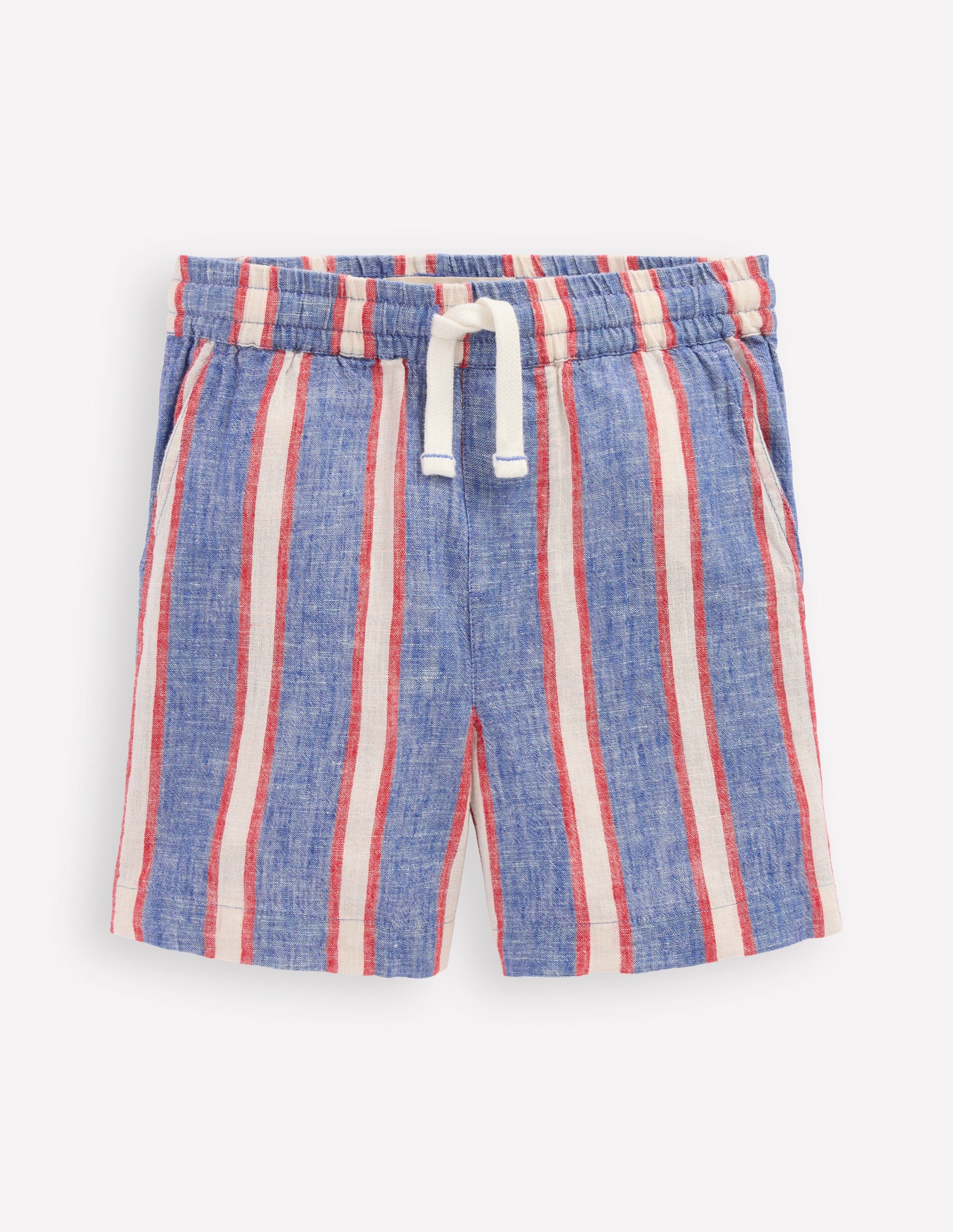 Cotton Linen Shorts-Triple Stripe-1