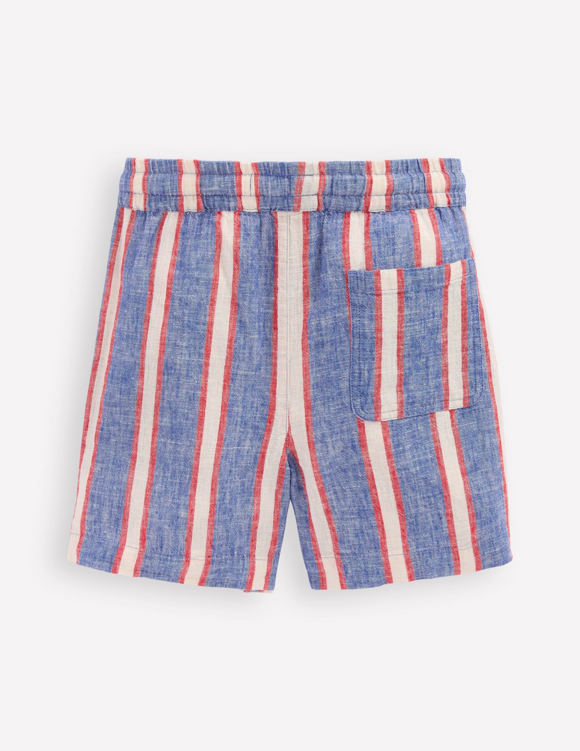 Cotton Linen Shorts-Triple Stripe-2
