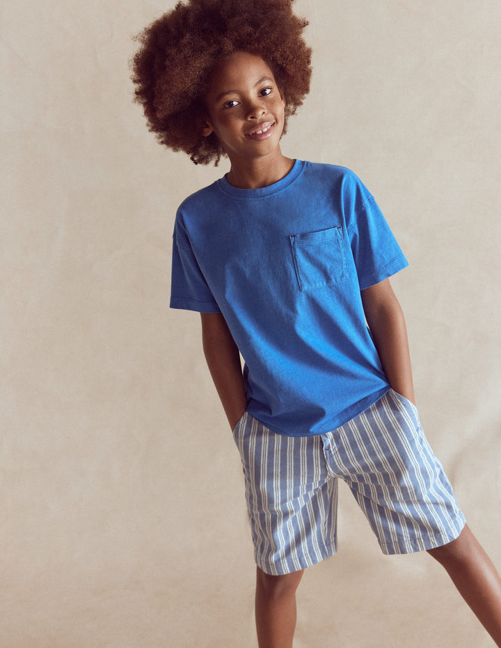 Smart Shorts-Light Blue Stripe