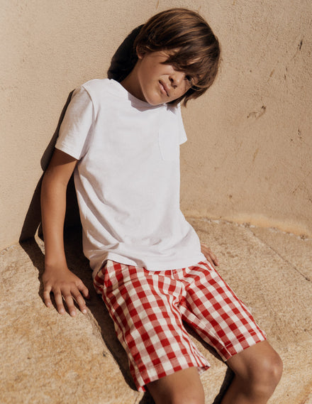 Smart Shorts-Red Gingham