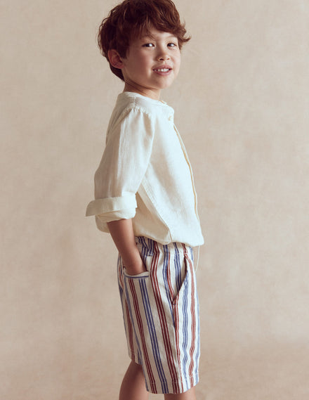 Smart Shorts-Blue and Red Stripe