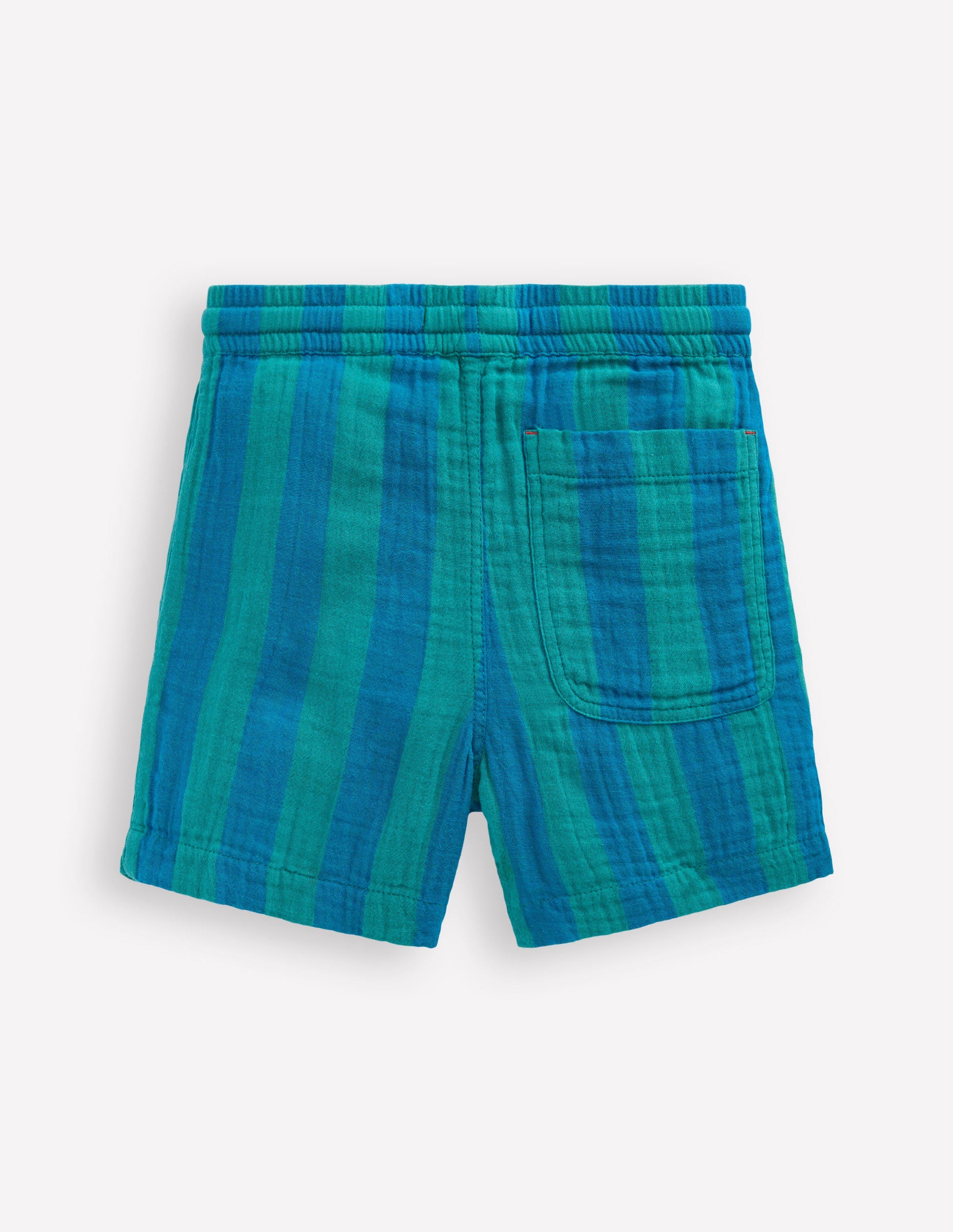 Double Cloth Shorts-Green and Blue Stripe-3