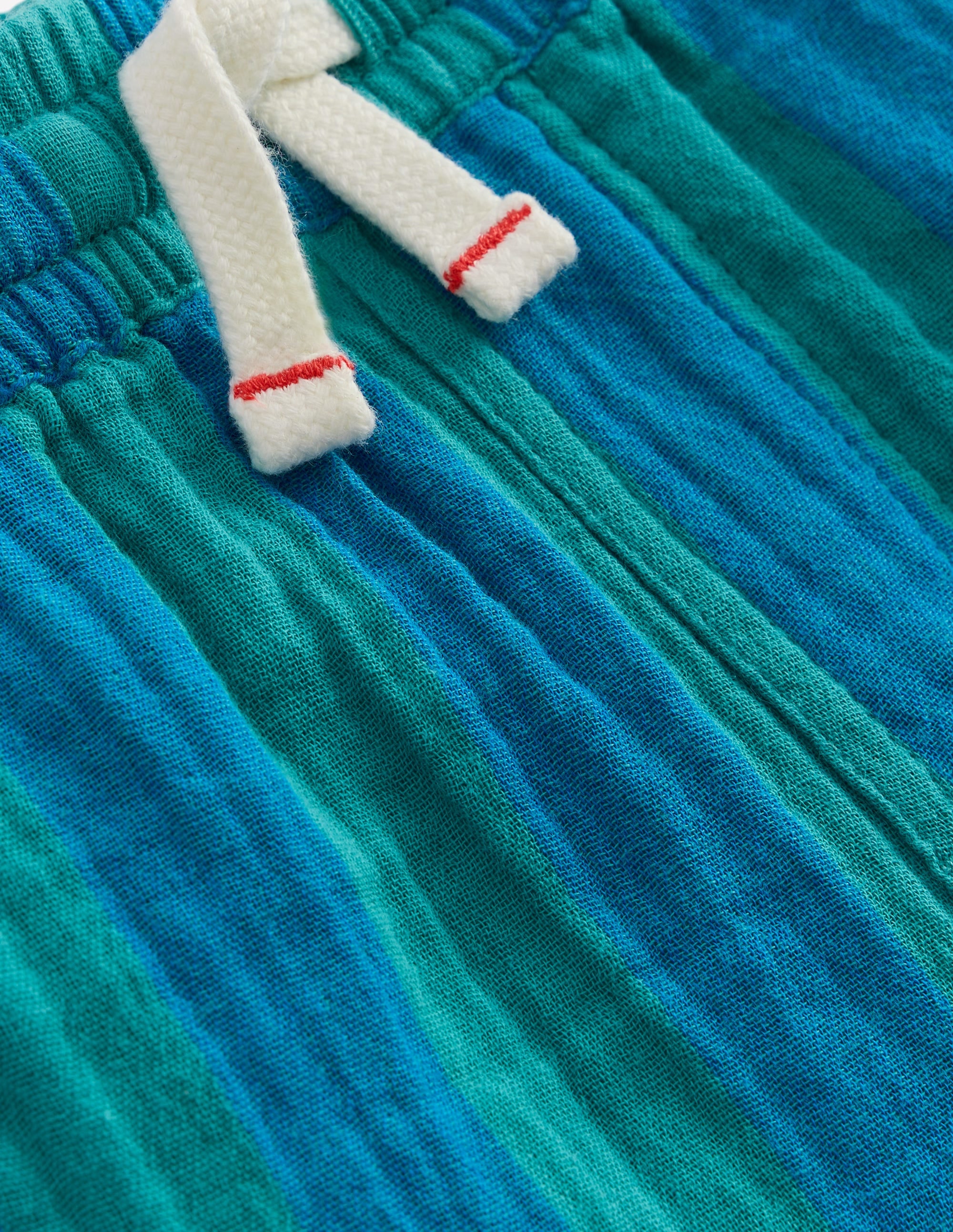 Double Cloth Shorts-Green and Blue Stripe - Image 3