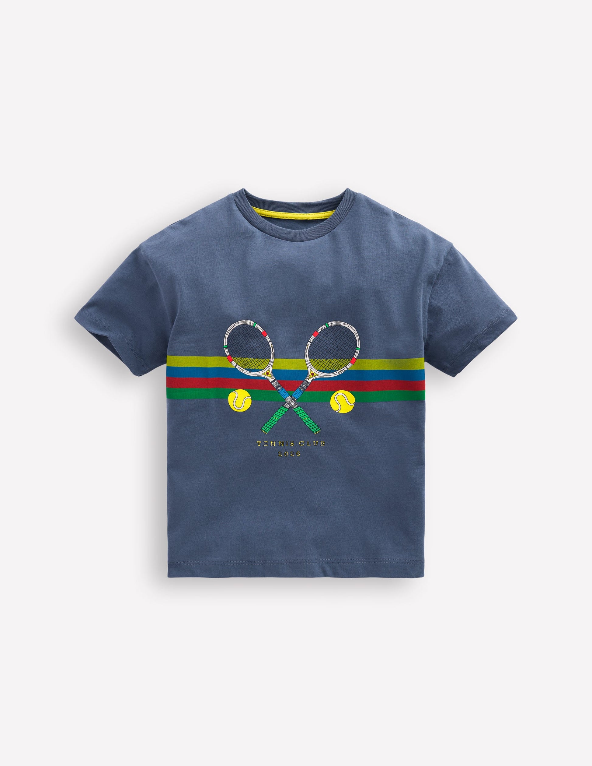 Relaxed Sport Graphic T-shirt-Robot Blue Tennis-3