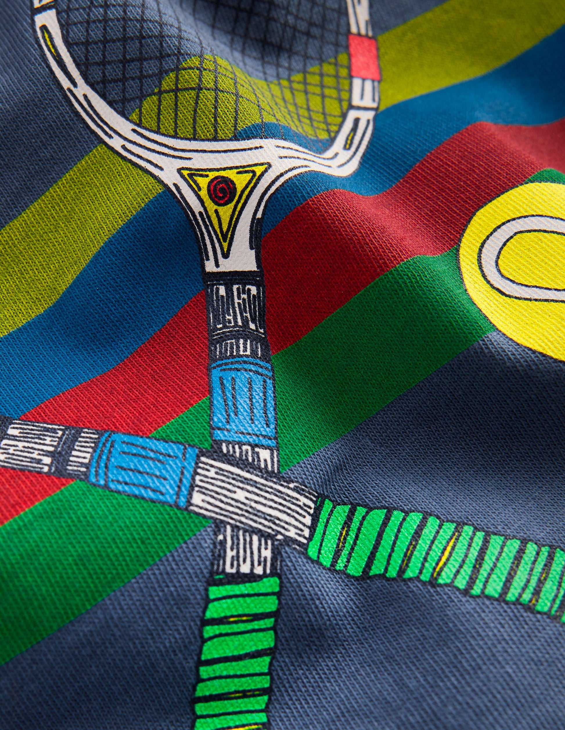 Relaxed Sport Graphic T-shirt-Robot Blue Tennis-5