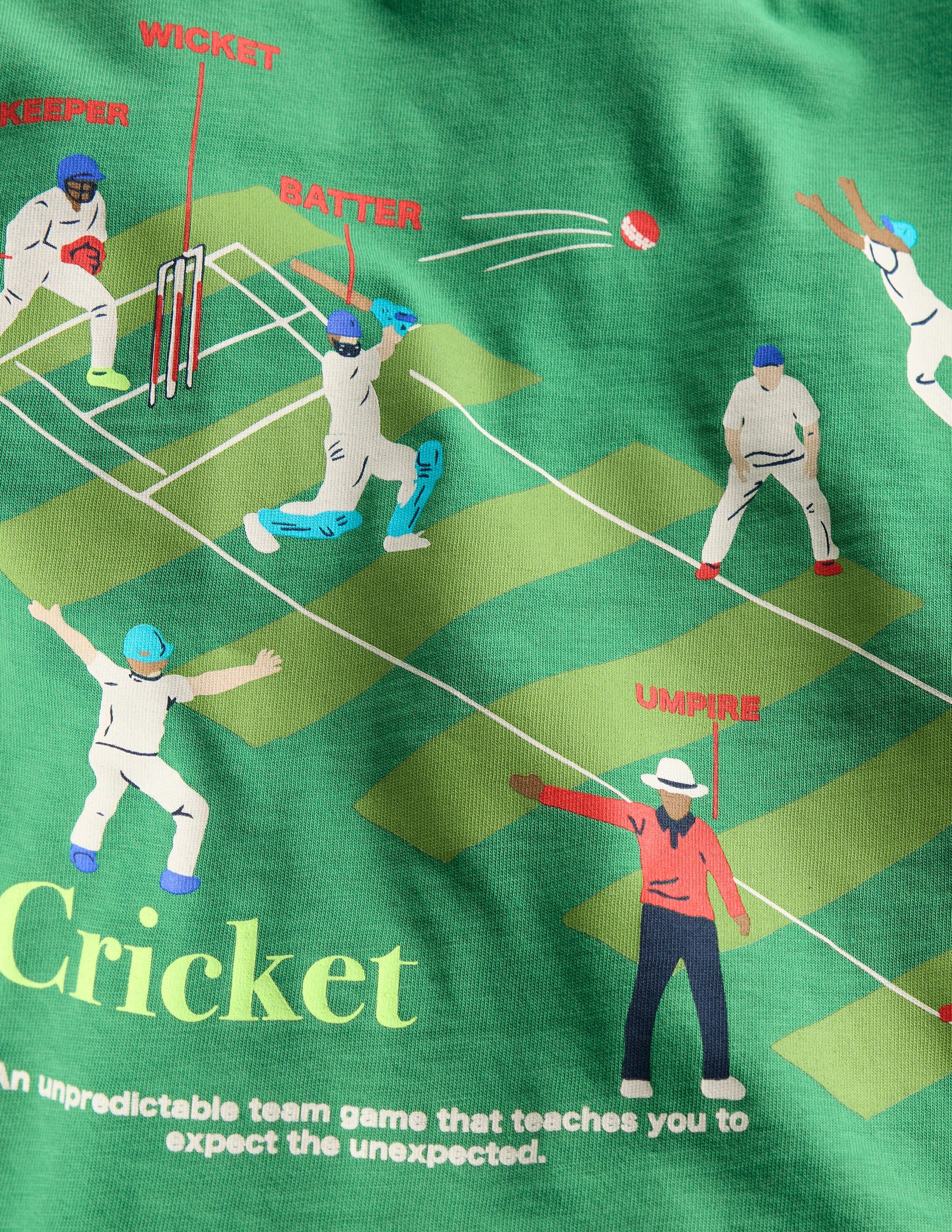 Relaxed Sport Graphic T-shirt-Rich Emerald Cricket-3