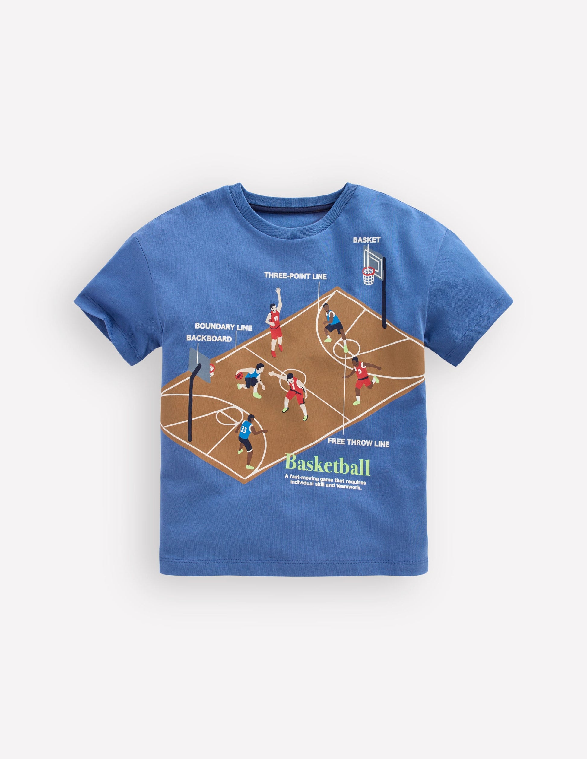 Relaxed Sport Graphic T-shirt-Bluejay Basketball-1