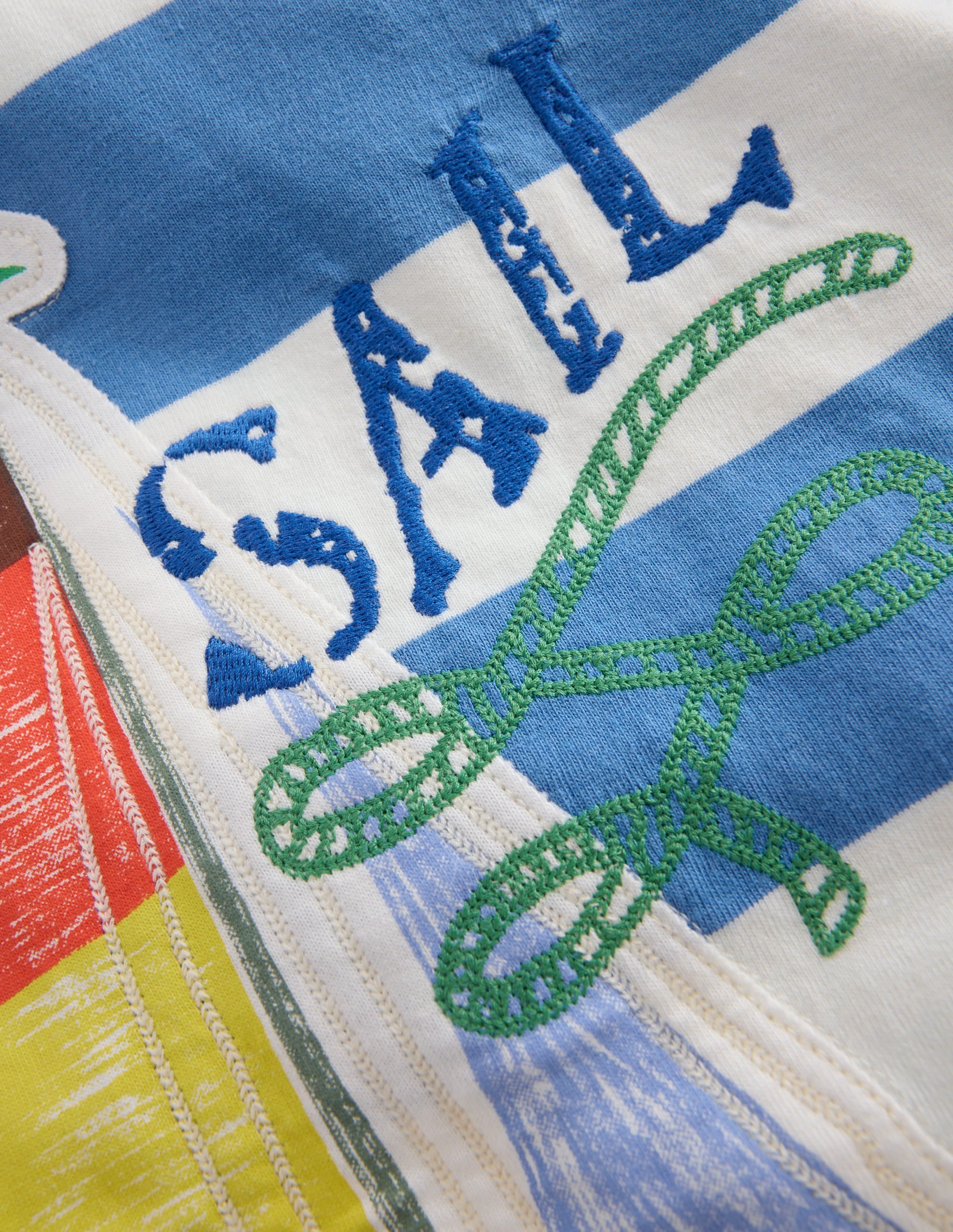 Relaxed Appliqué Polo Shirt-Forget Me Not Sail boats - Image 3