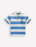 Relaxed Appliqué Polo Shirt-Forget Me Not Sail boats