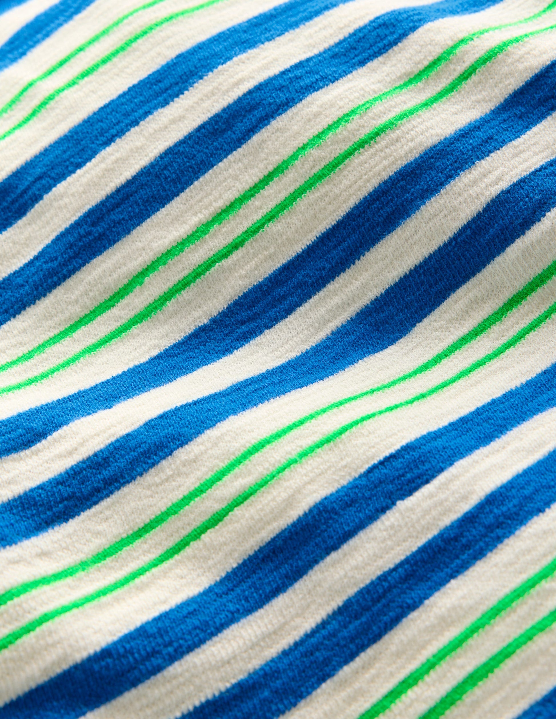 Textured Striped T-shirt-Soft Ivory / Blue / Green-4