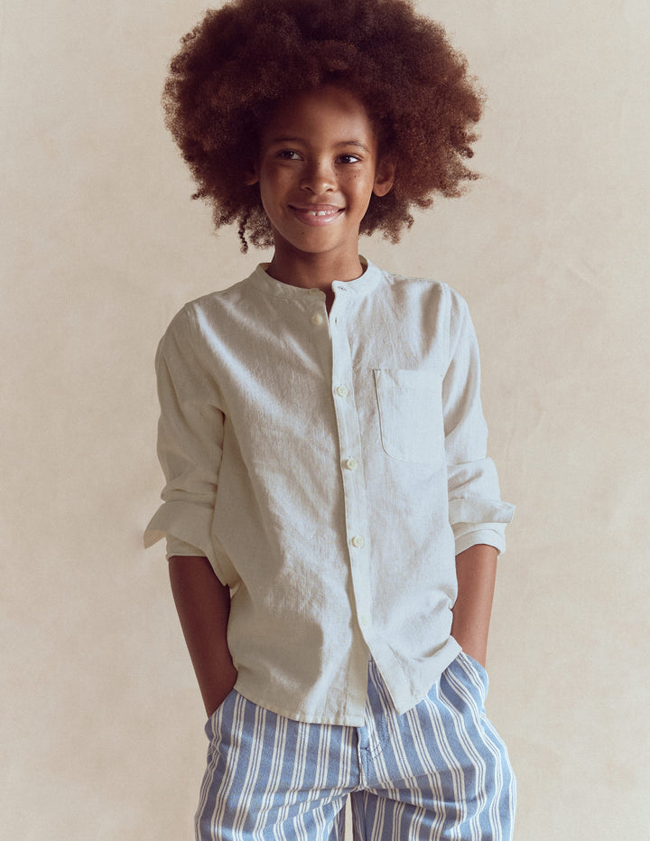 Grandad Shirt-Coconut milk