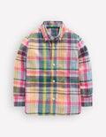 Long Sleeve Cotton Linen Shirt-Madras Check