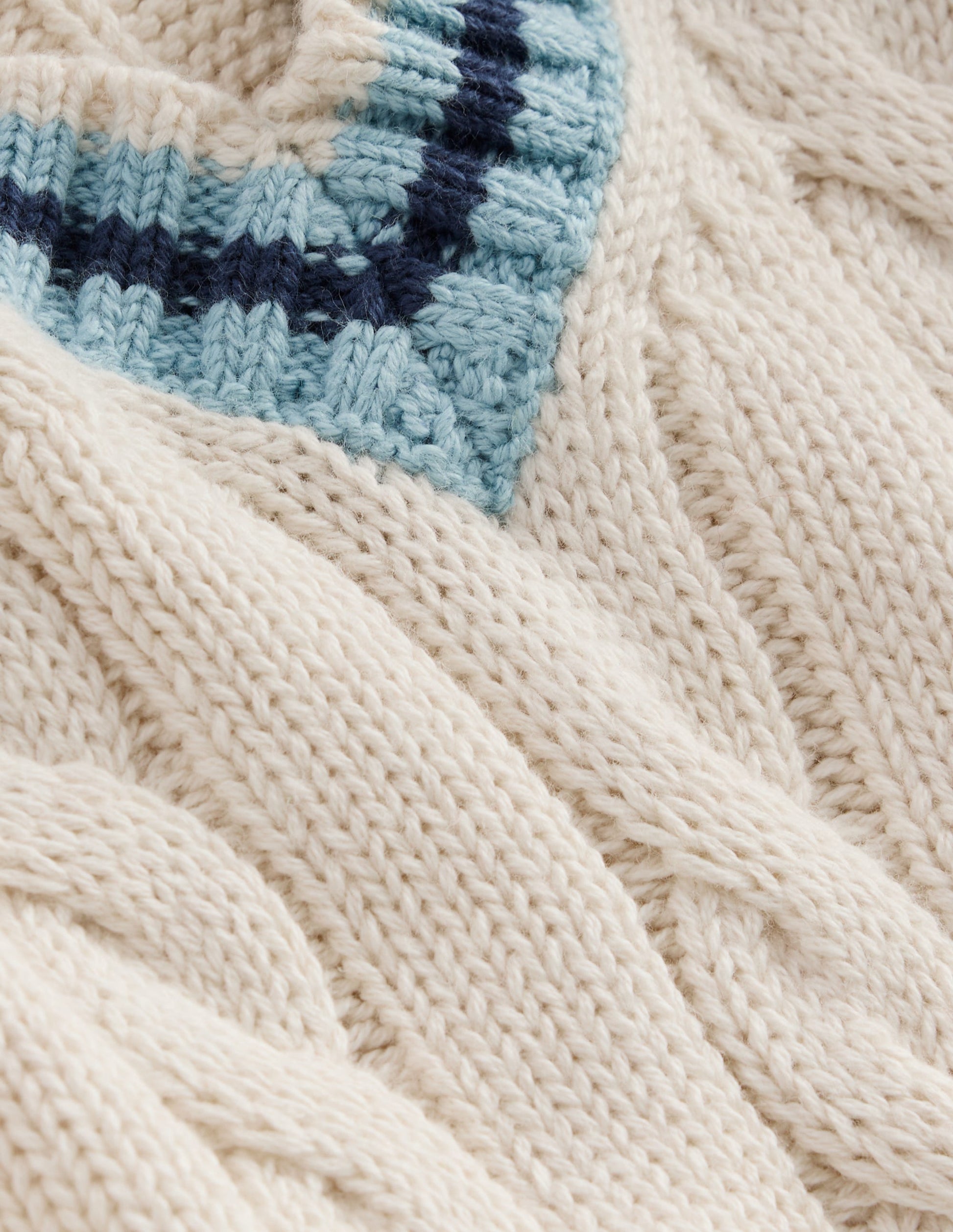 V-neck Cable Sweater-Ivory-4