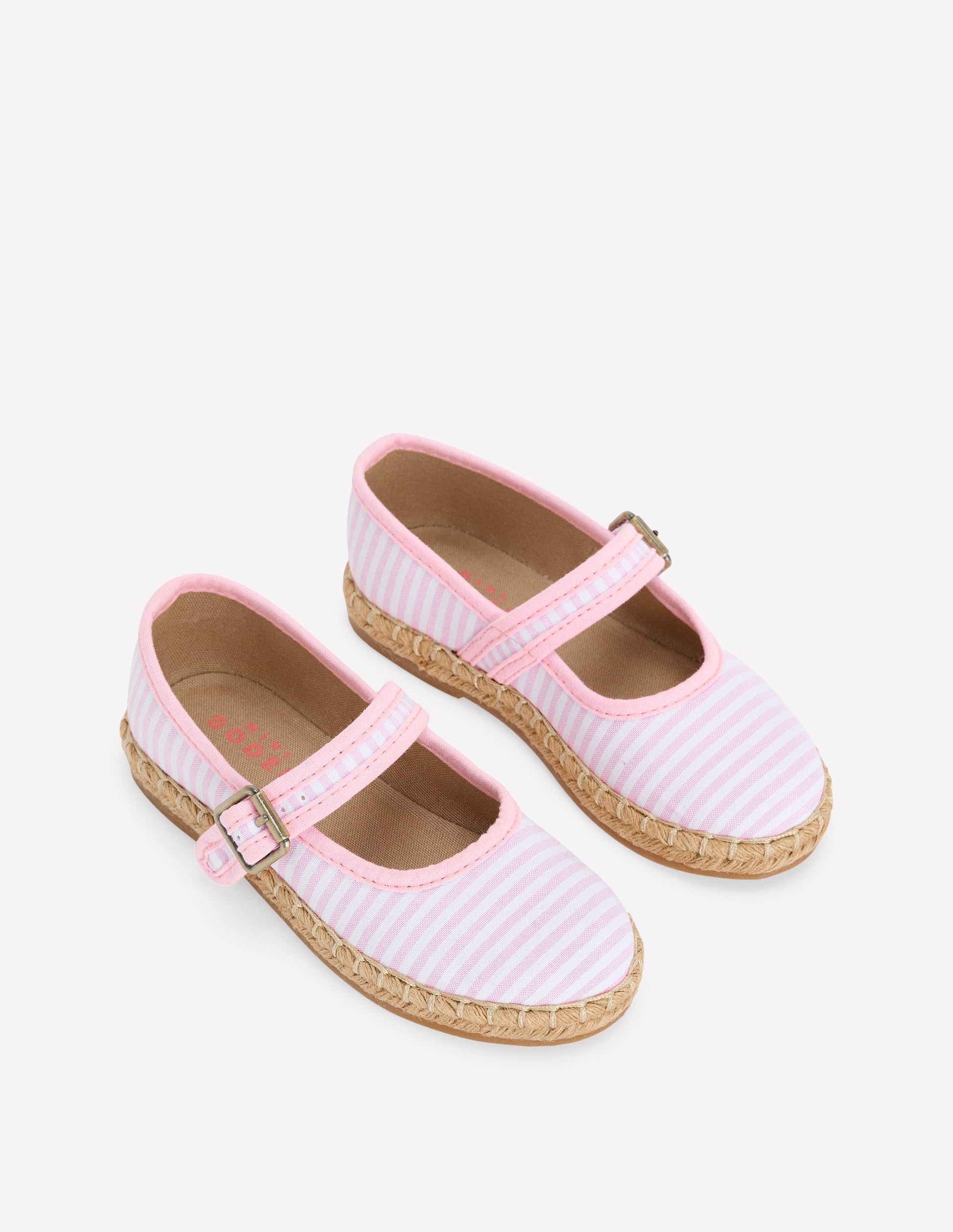 Espadrille Mary Janes-Sea Pink Ticking stripe-2