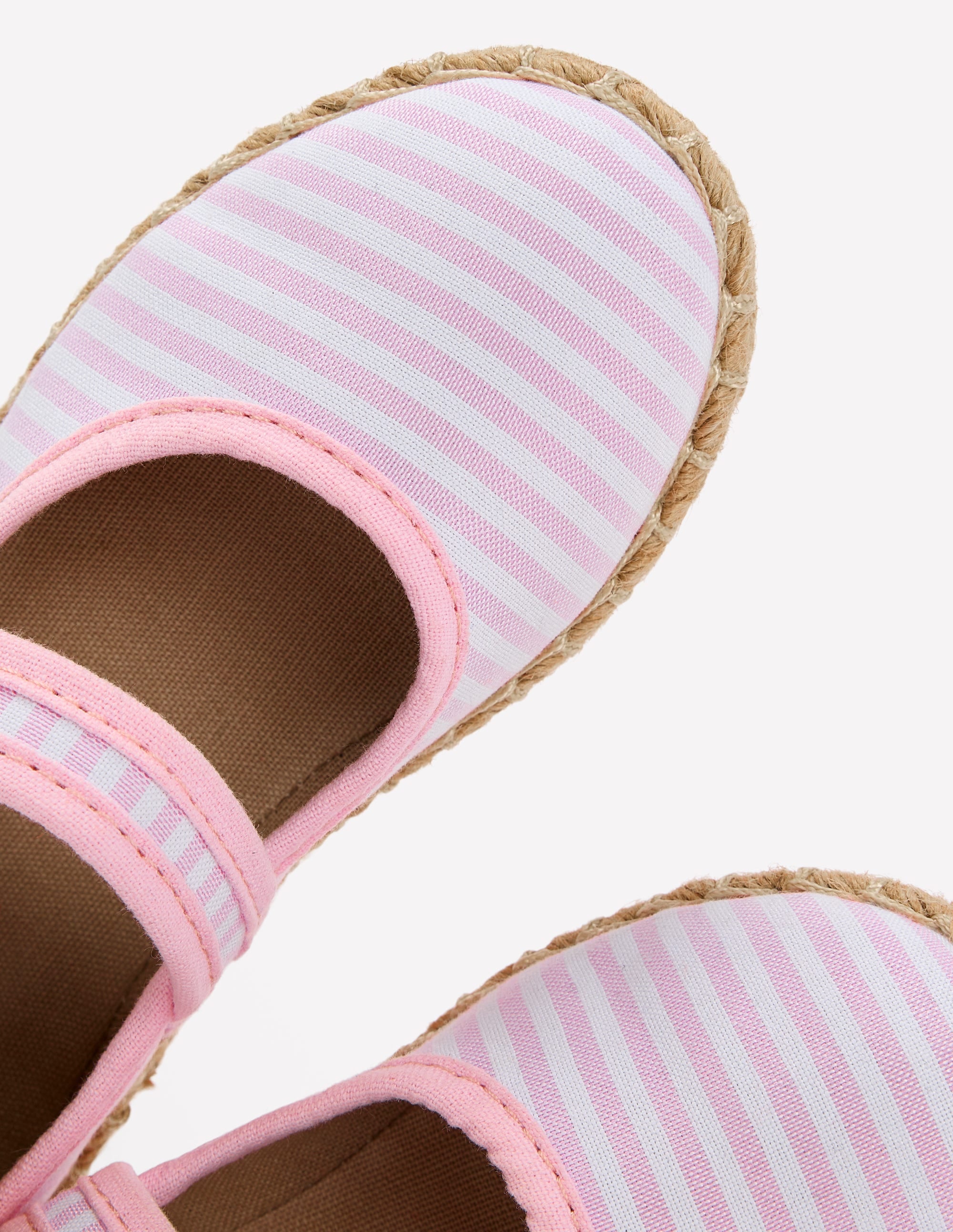 Espadrille Mary Janes-Sea Pink Ticking stripe - Image 3