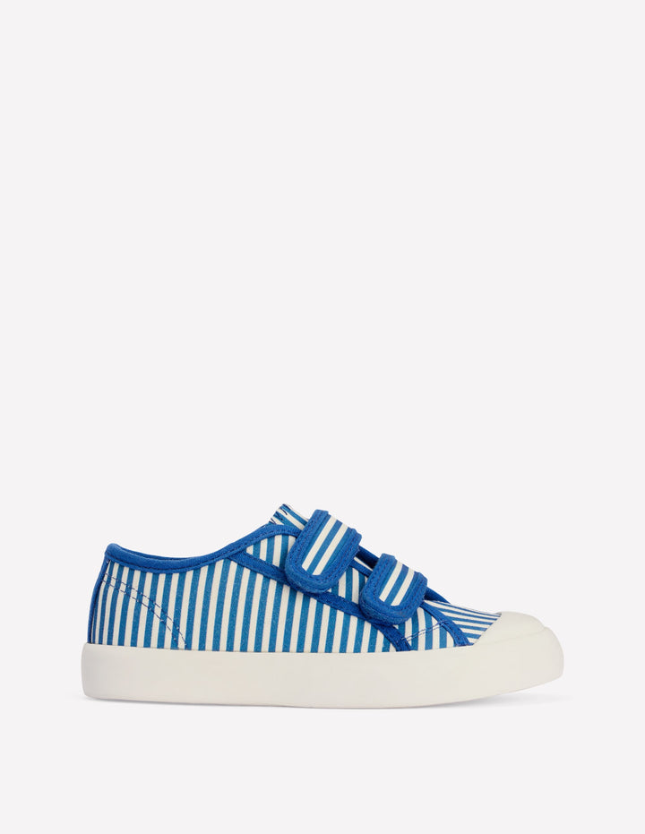 Canvas Sneakers-Blue Ticking Stripe