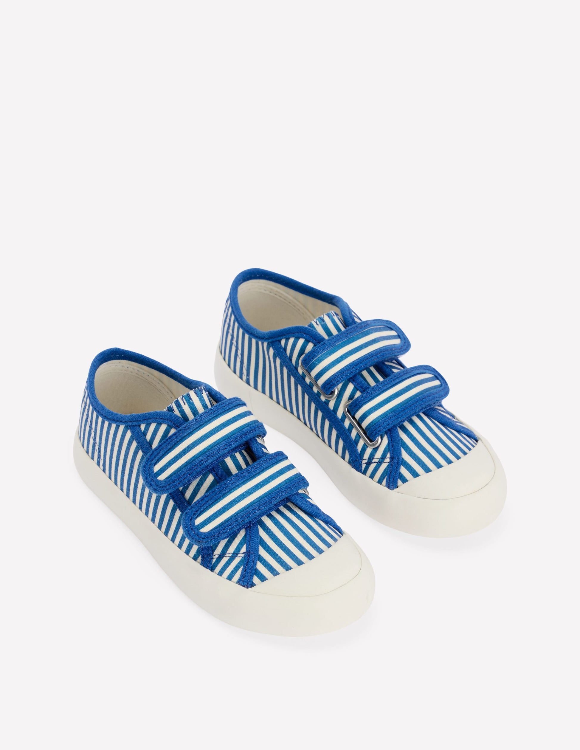 Canvas Sneakers-Blue Ticking Stripe-2
