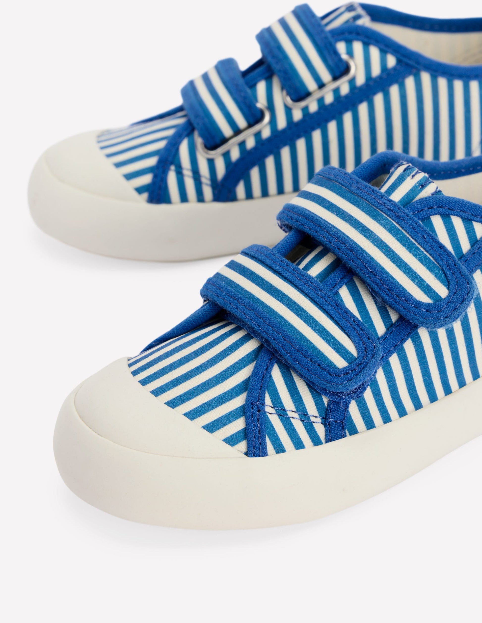 Canvas Sneakers-Blue Ticking Stripe-3