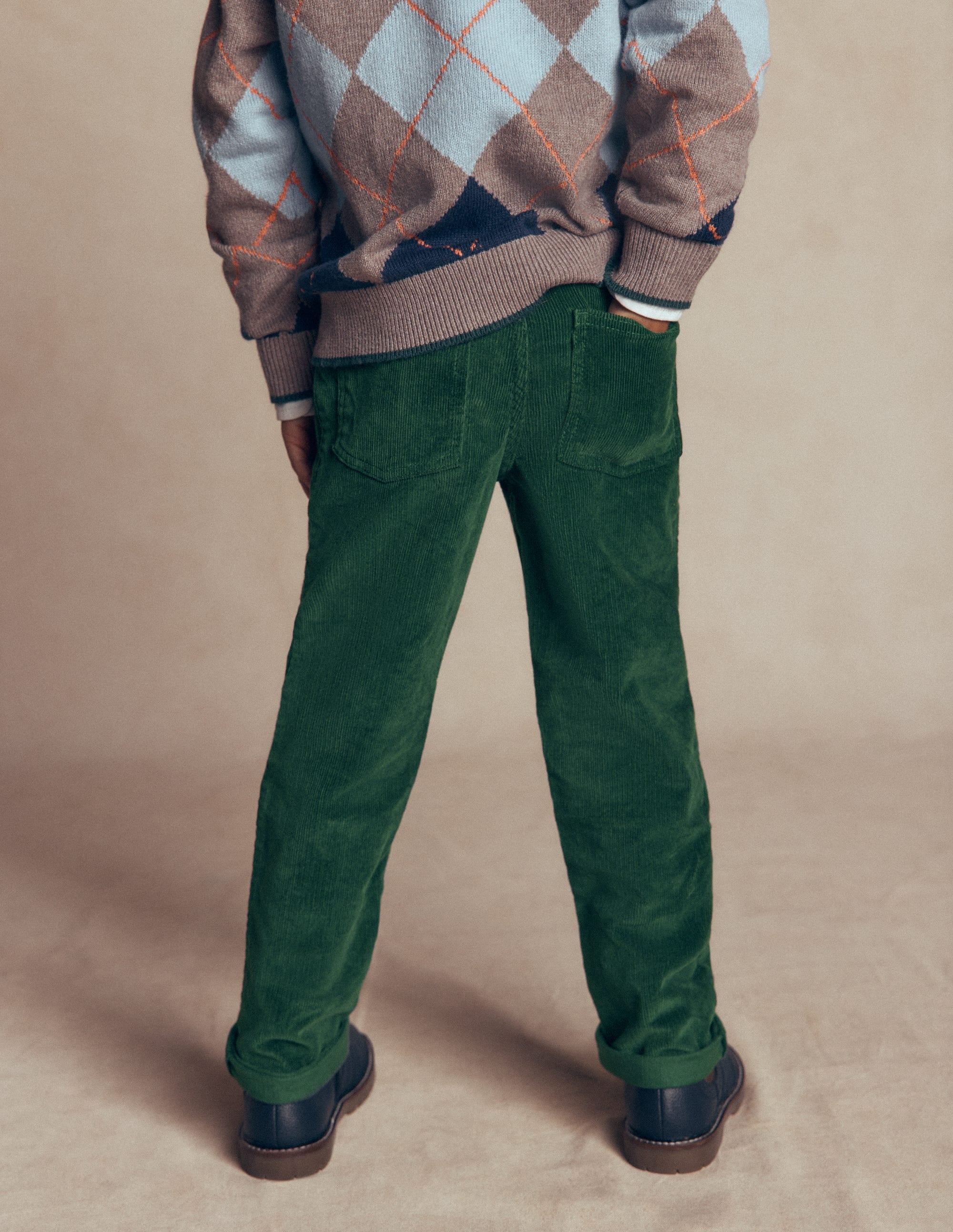 Classic Cord Pants-Dark Green - Image 1