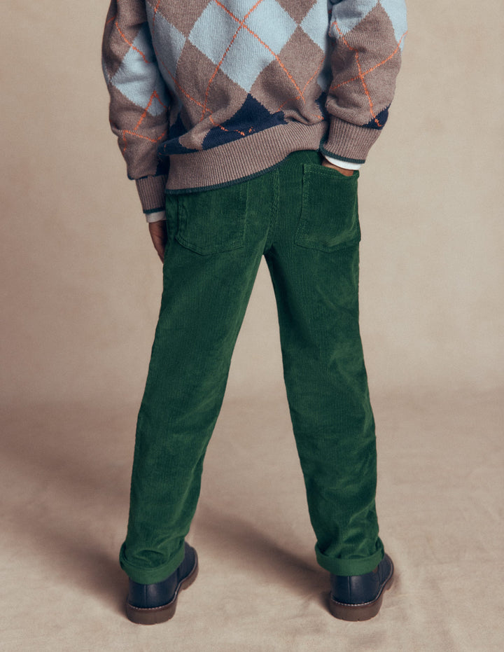 Classic Cord Pants-Dark Green