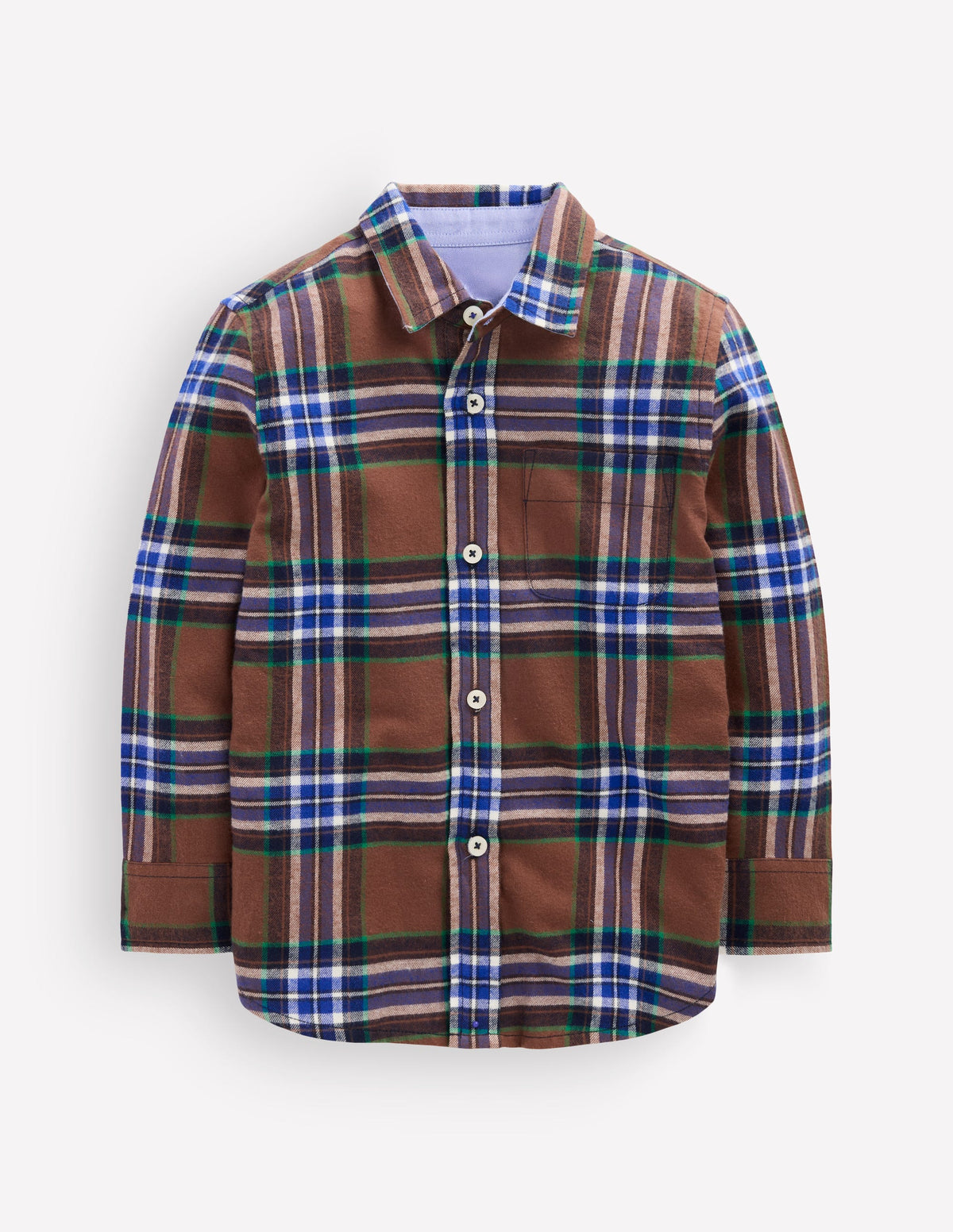 Cosy Cotton Check Shirt-Brown Check - Image 1