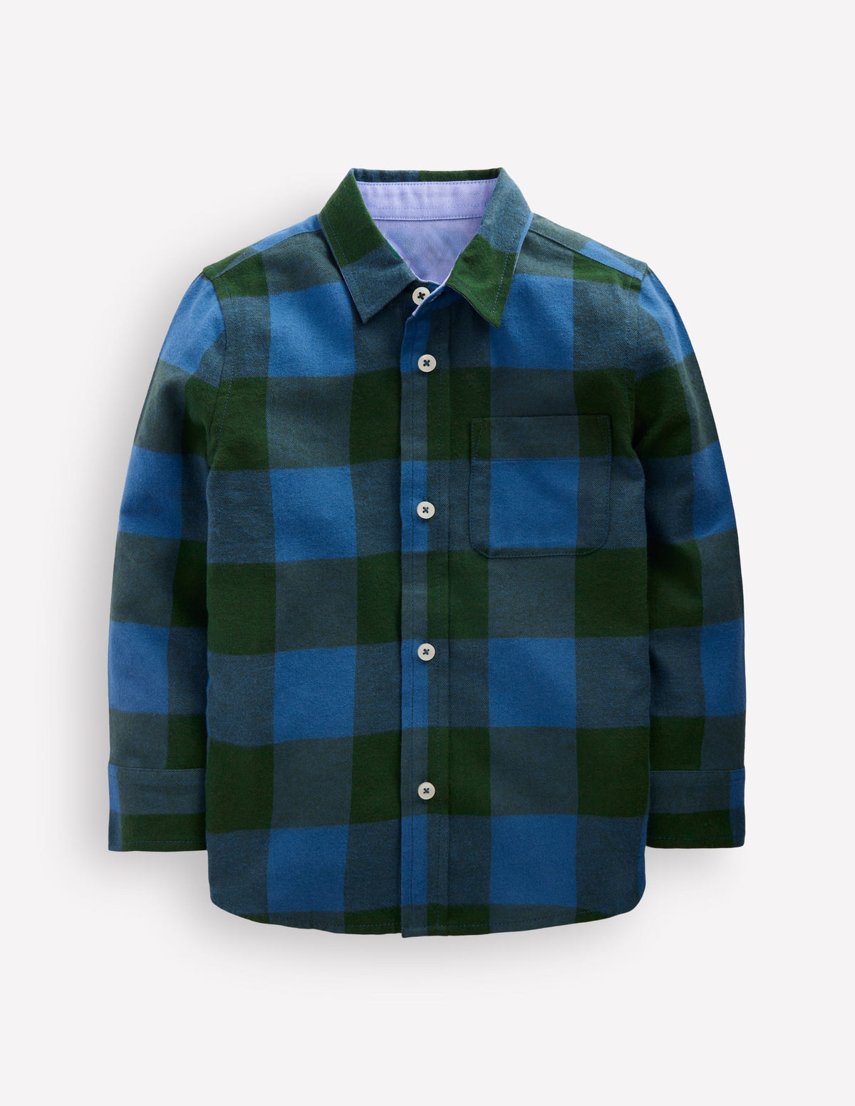 Cosy Cotton Check Shirt-Teal and Green Check - Image 1