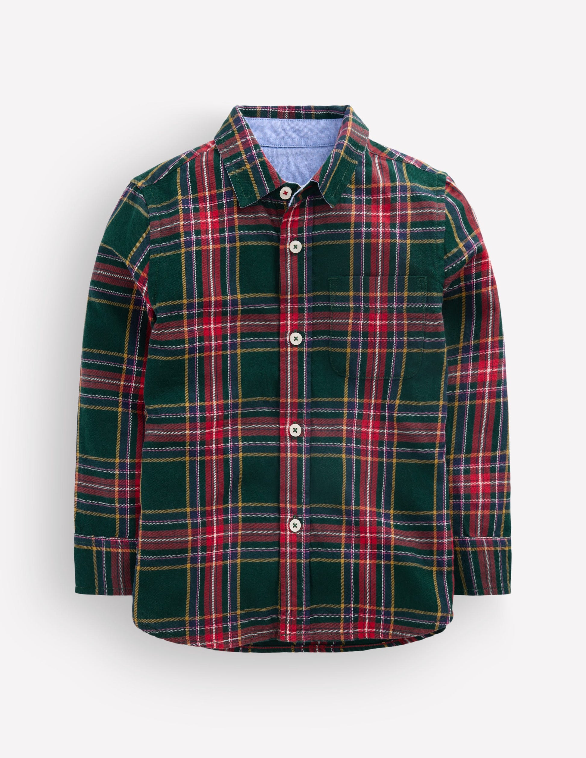 Cosy Cotton Check Shirt-Dark Green Check-2