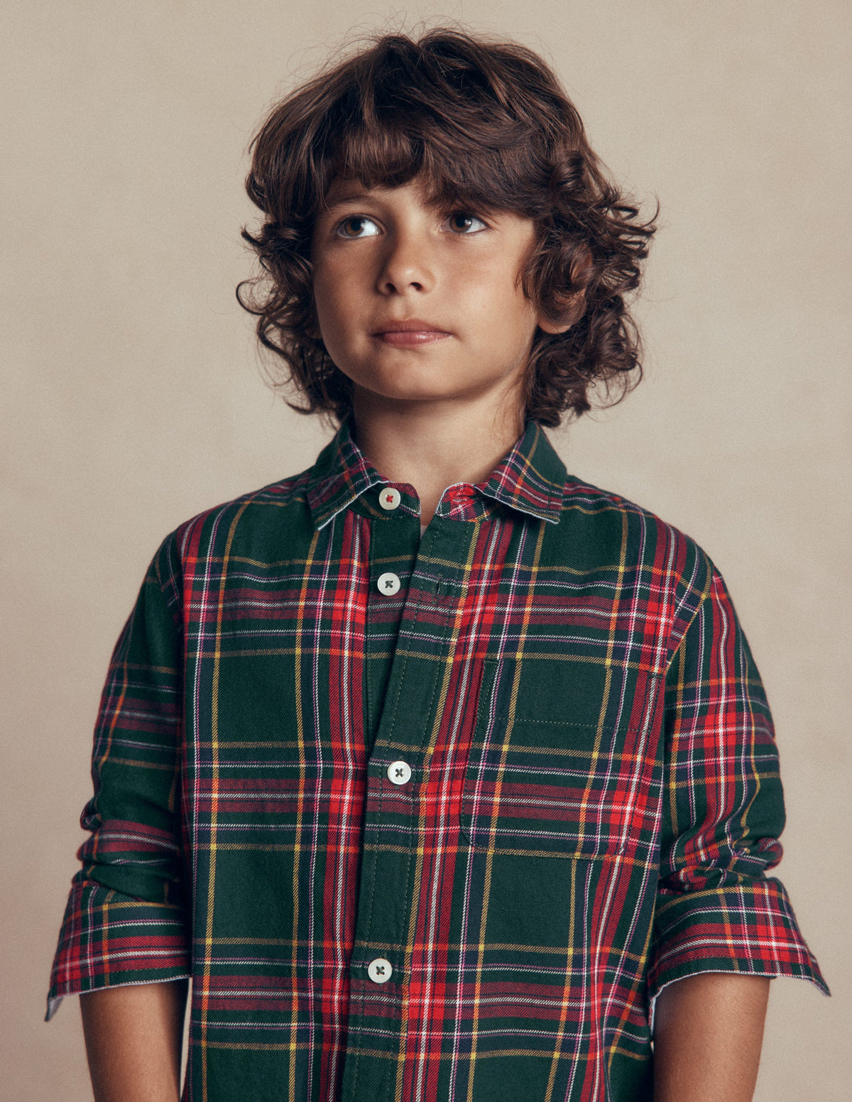 Cosy Cotton Check Shirt-Dark Green Check-1
