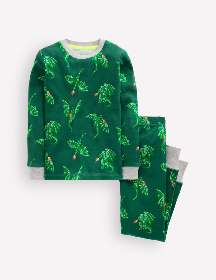 Snug Glow-in-the-dark Pajamas-Dragon