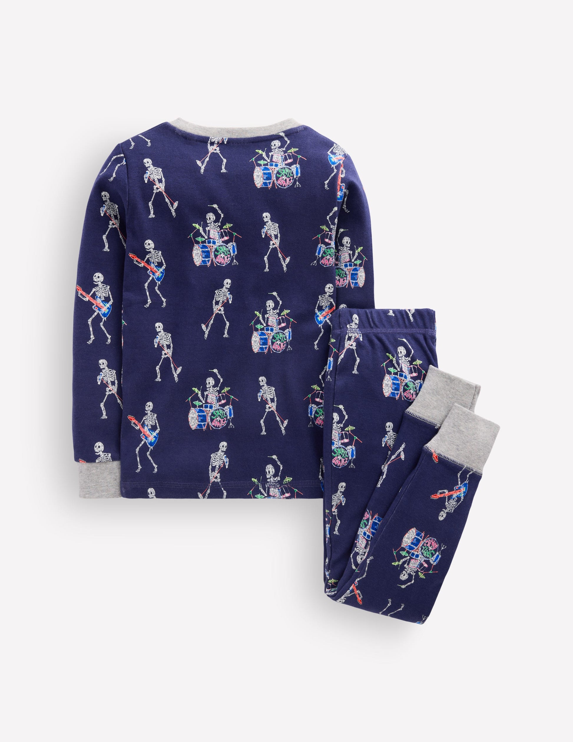 Snug Glow-in-the-dark Pajamas-Skeleton Drummers-2