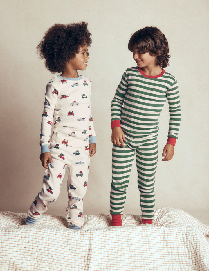 Snug Twin Pack Pajamas-Festive Cars